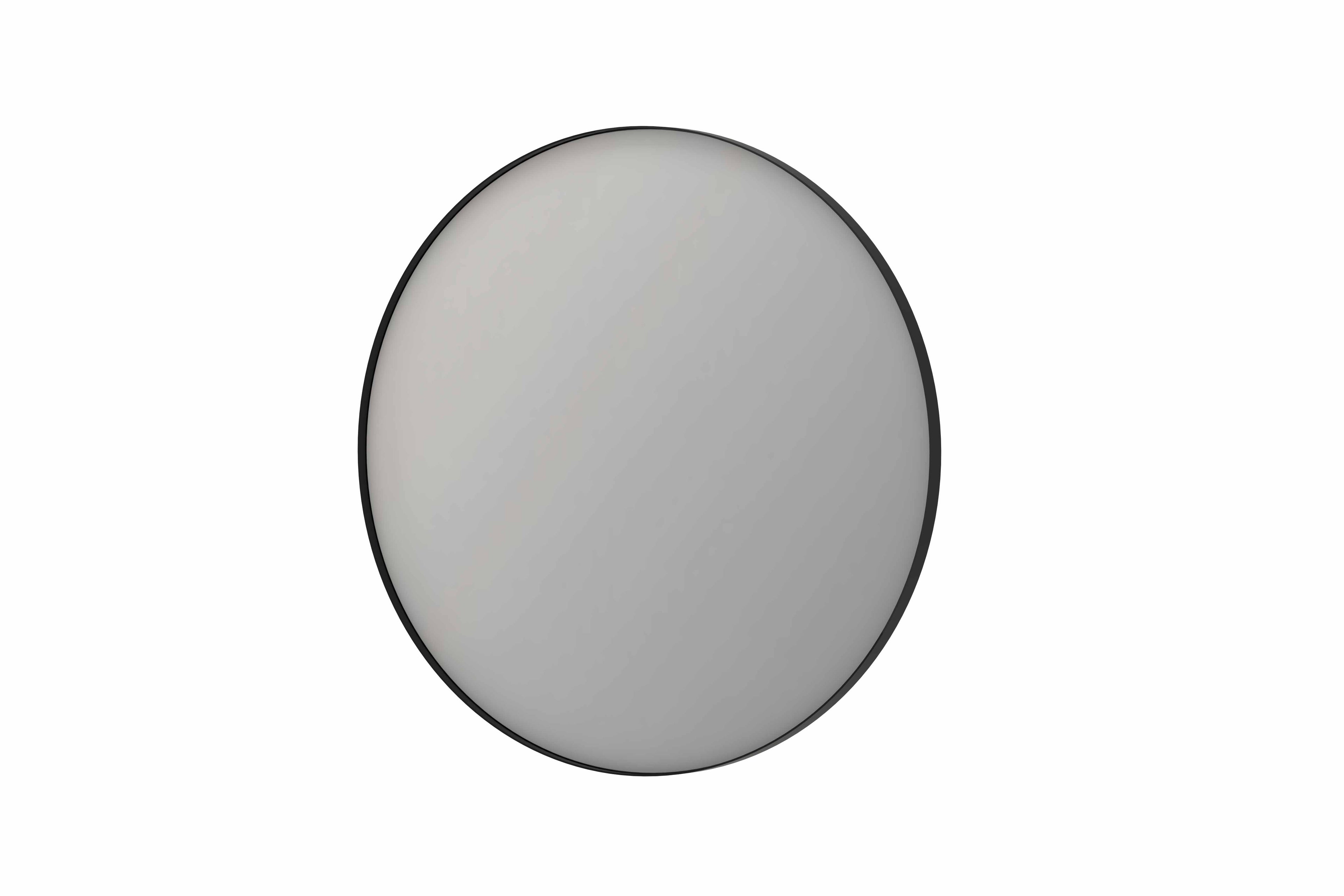 Ink SP15 spiegel rond in kader 100cm - geborsteld metal black