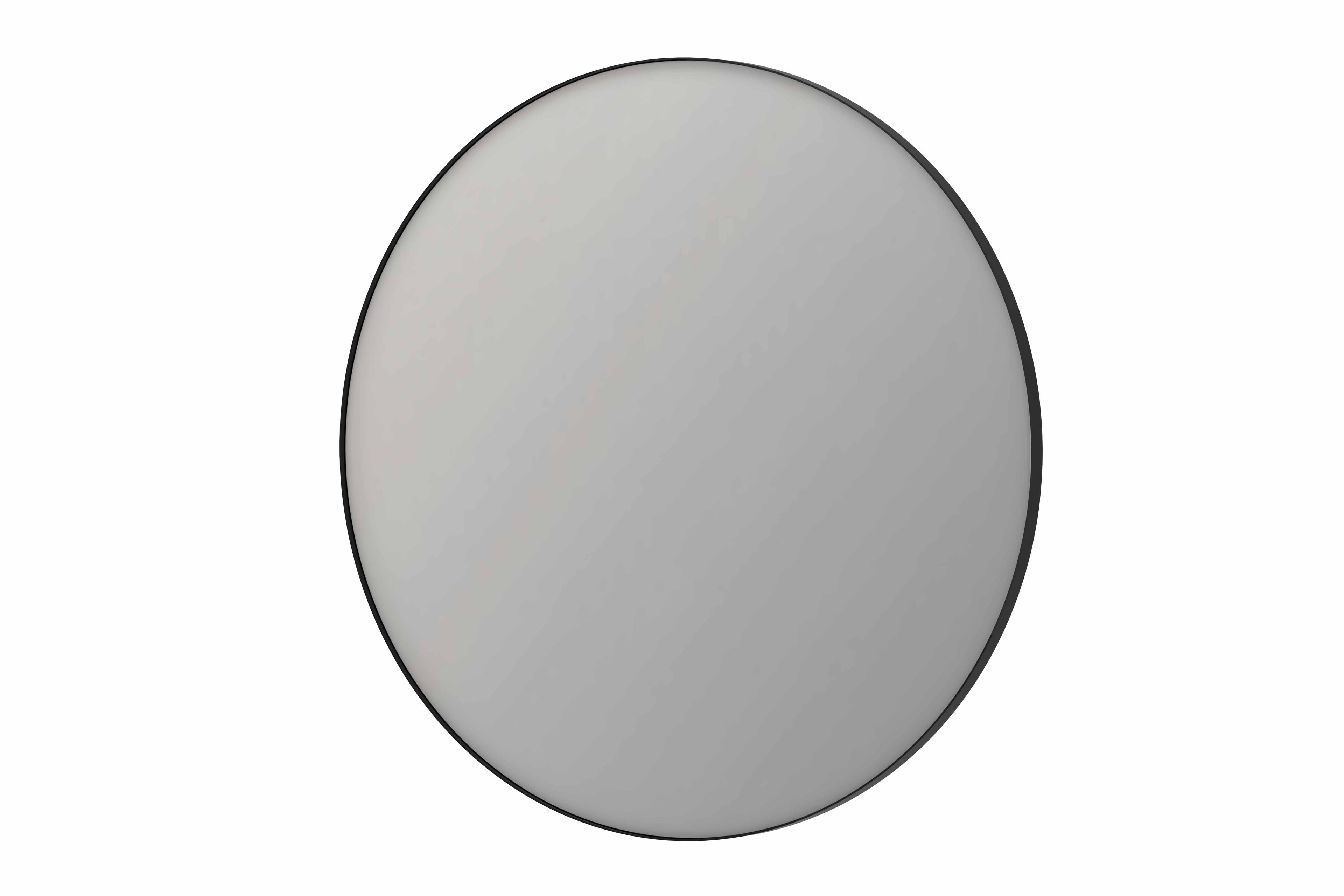 Ink SP15 spiegel rond in kader 120cm - geborsteld metal black