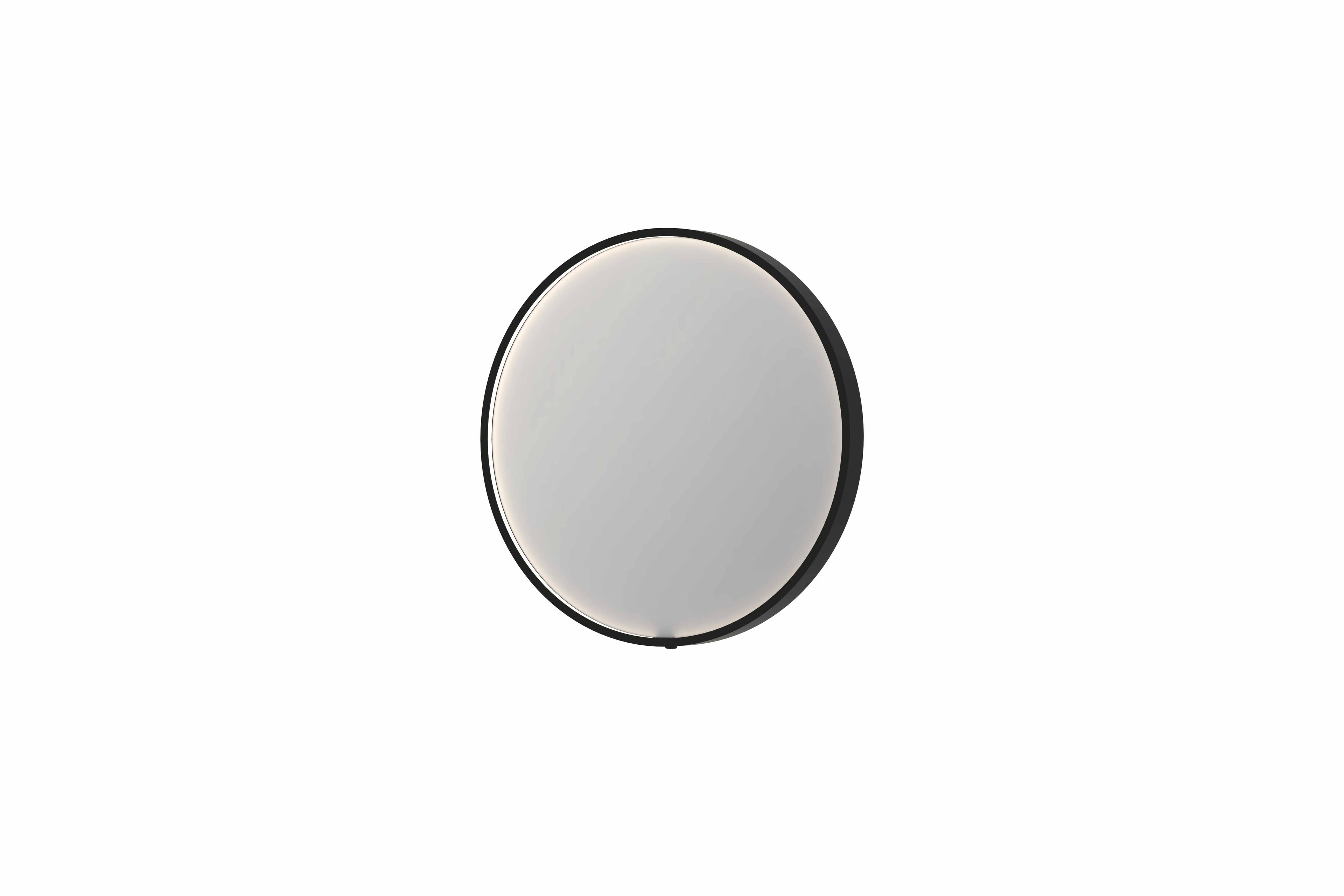 Ink SP24 spiegel rond in kader 60cm directe LED - geborsteld metal black