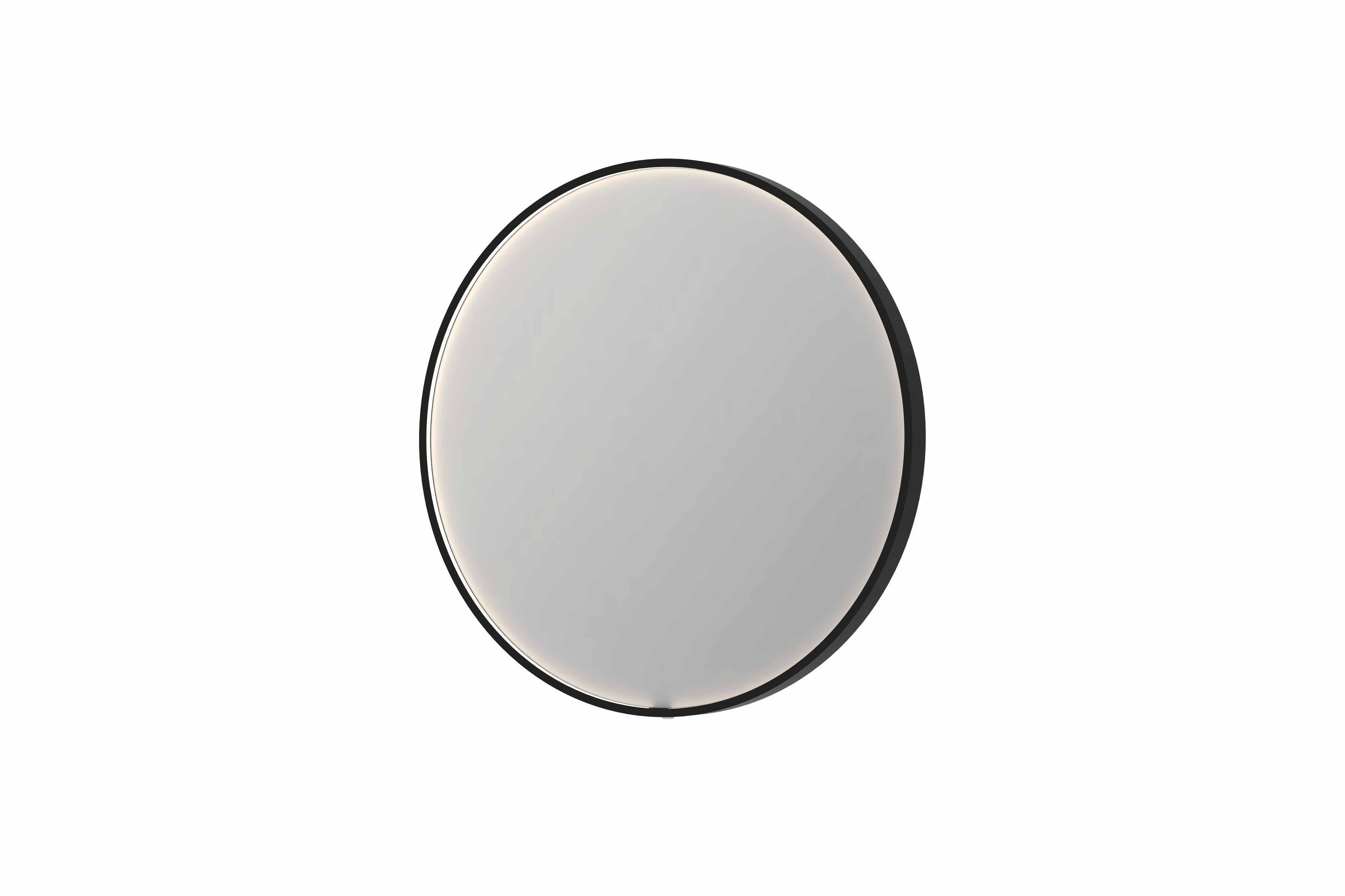 Ink SP24 spiegel rond in kader 80cm directe LED - geborsteld metal black