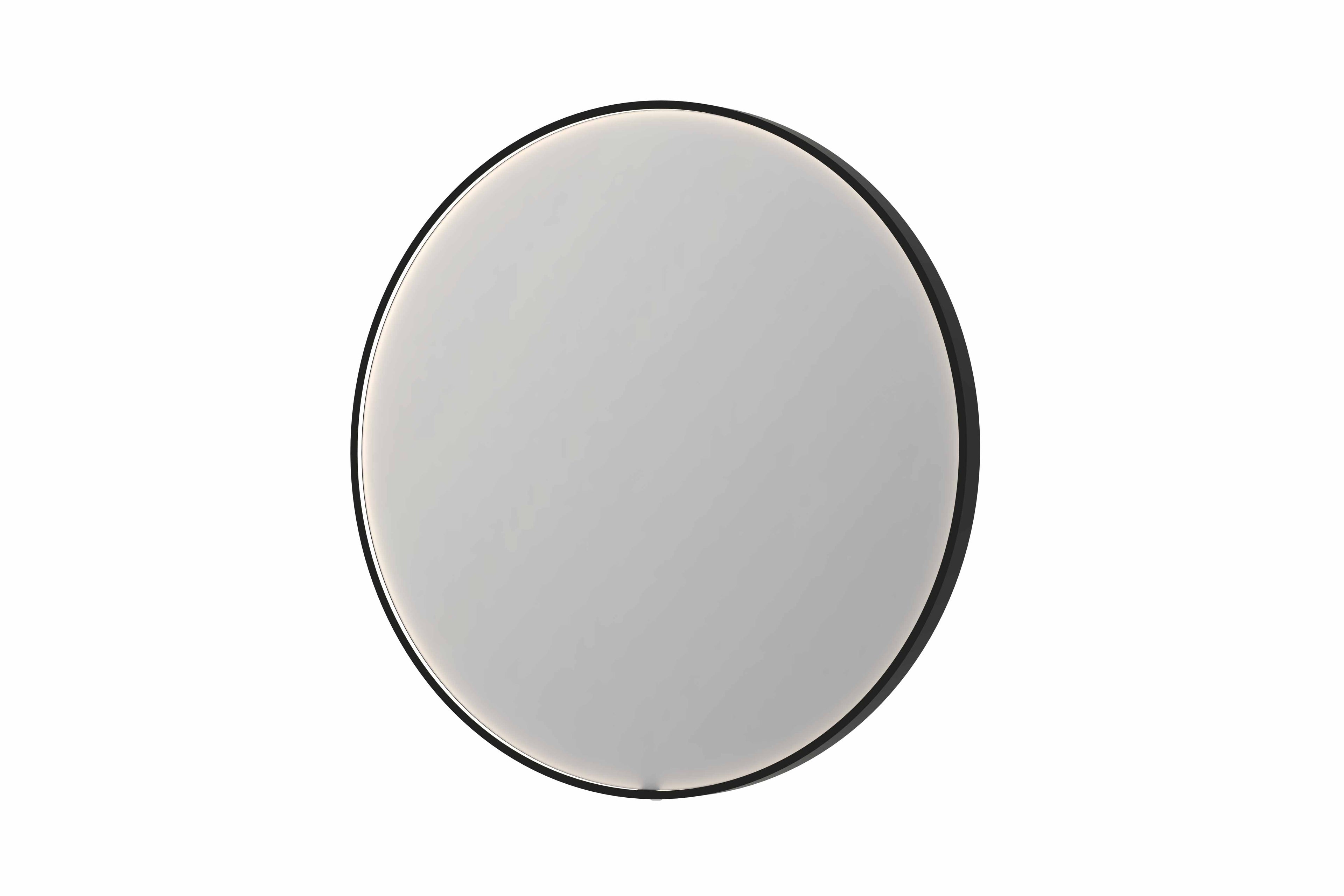Ink SP24 spiegel rond in kader 100cm directe LED - geborsteld metal black