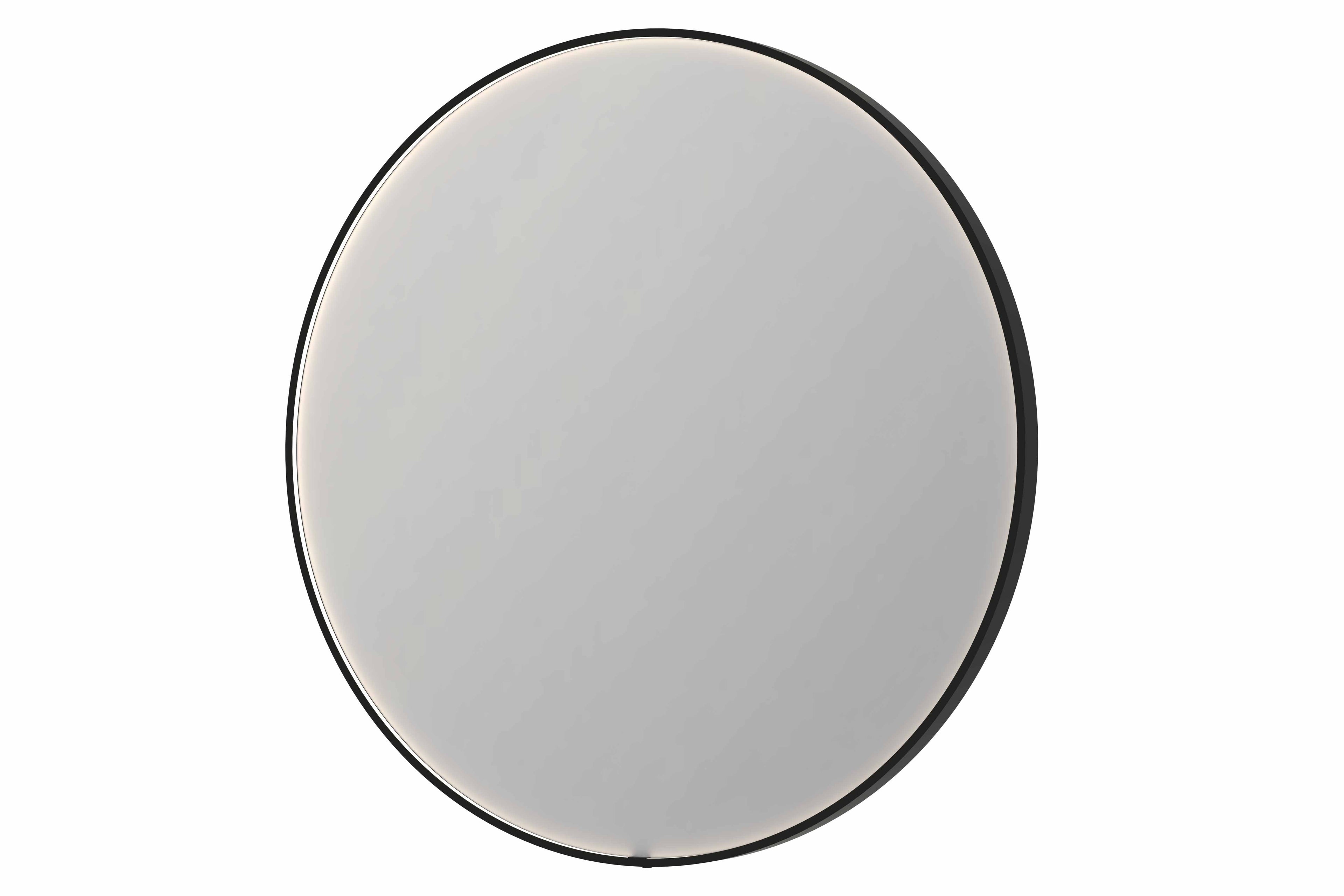 Ink SP24 spiegel rond in kader 120cm directe LED - geborsteld metal black