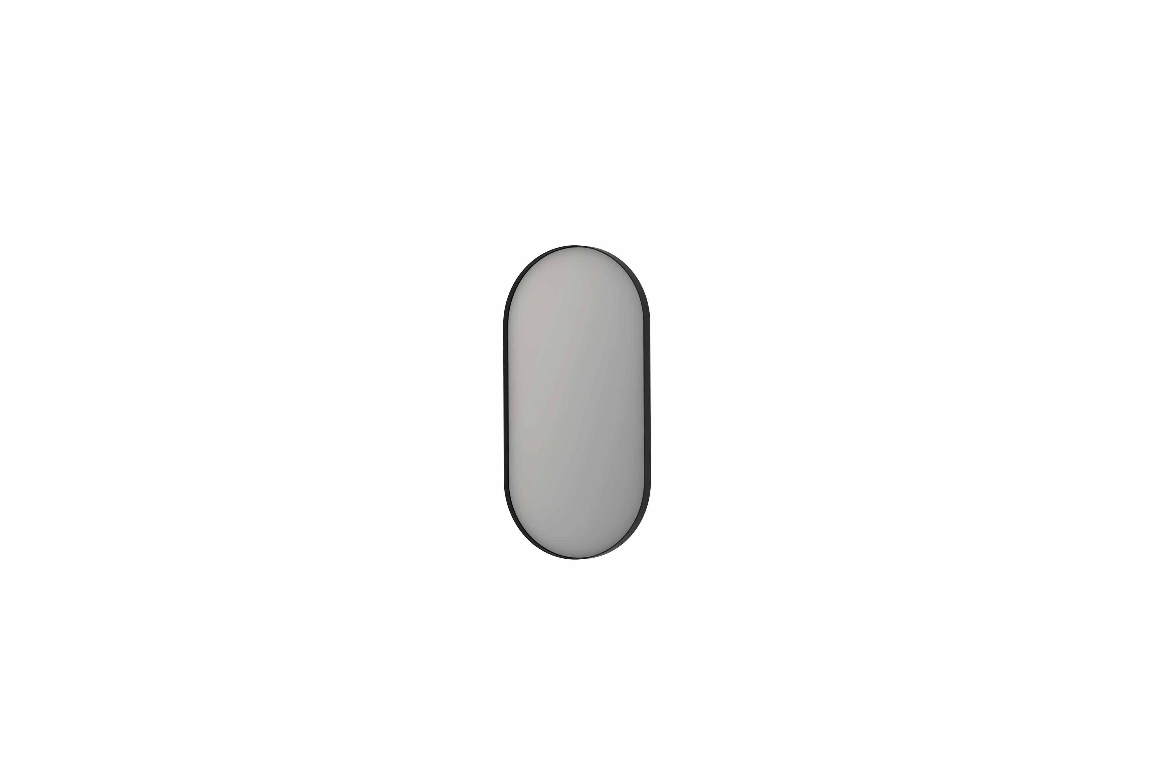 Ink SP20 spiegel ovaal in kader 40x80cm - geborsteld metal black