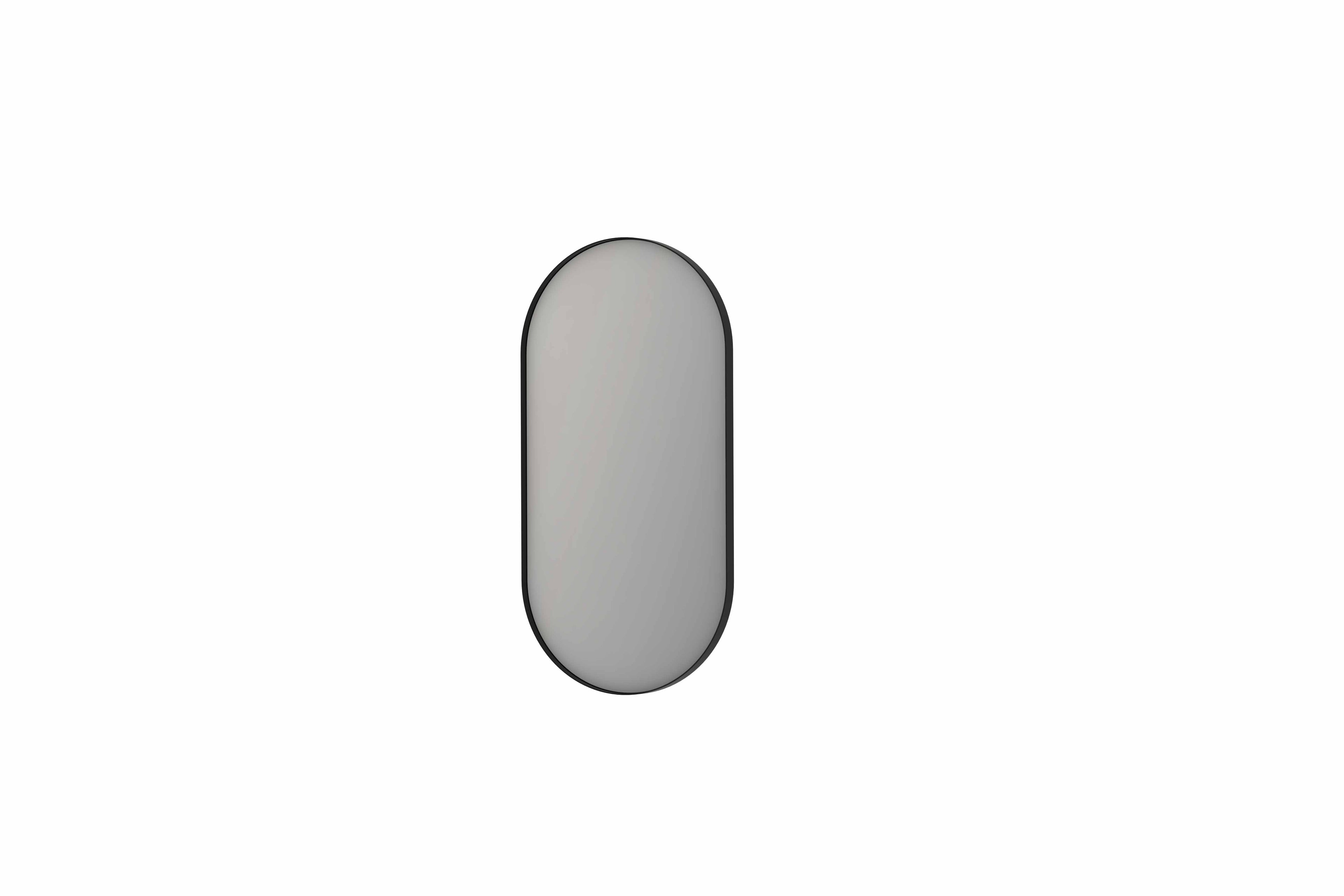 Ink SP20 spiegel ovaal in kader 50x100cm - geborsteld metal black