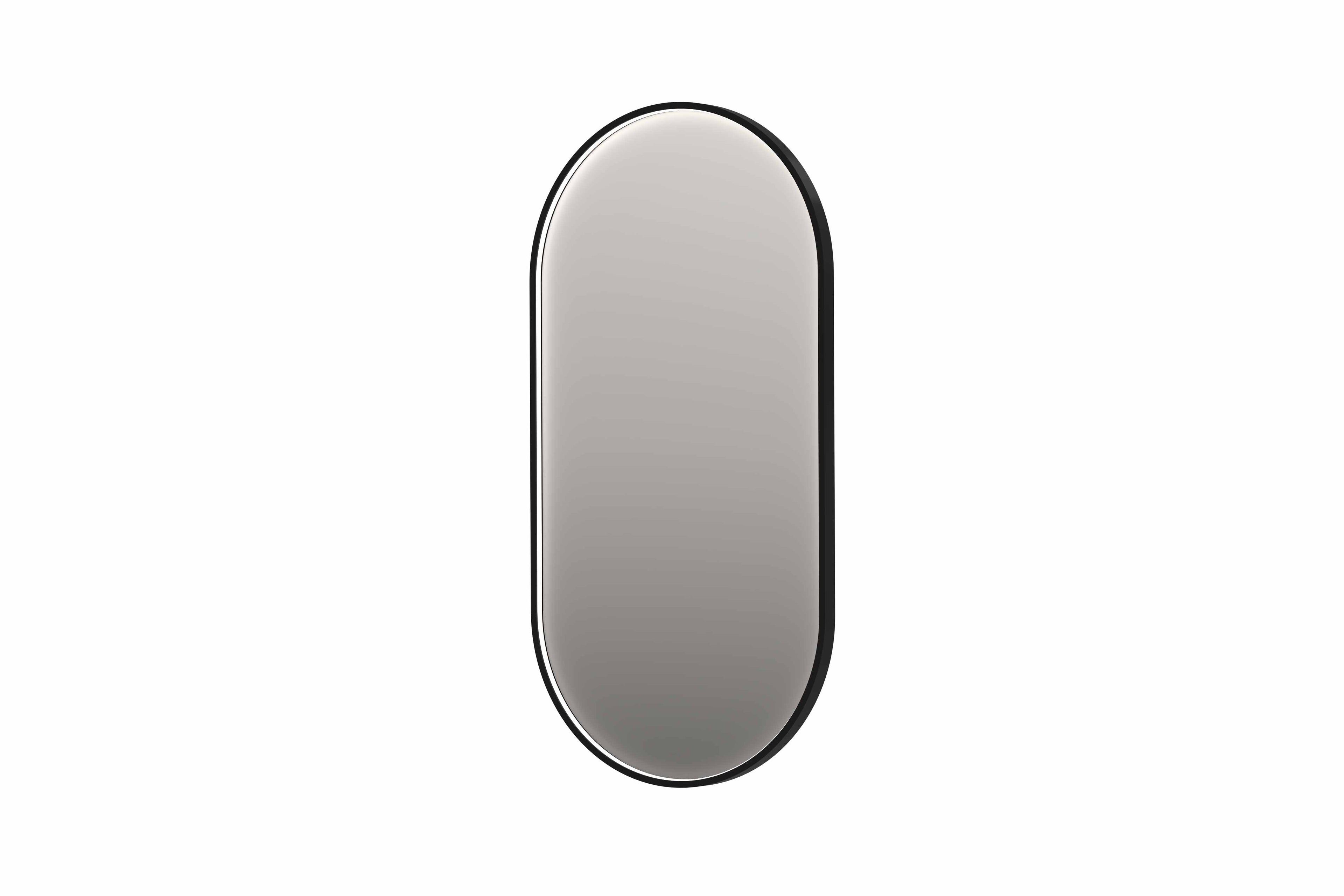 Ink SP21 spiegel ovaal in kader 50x100cm indirecte LED - geborsteld metal black