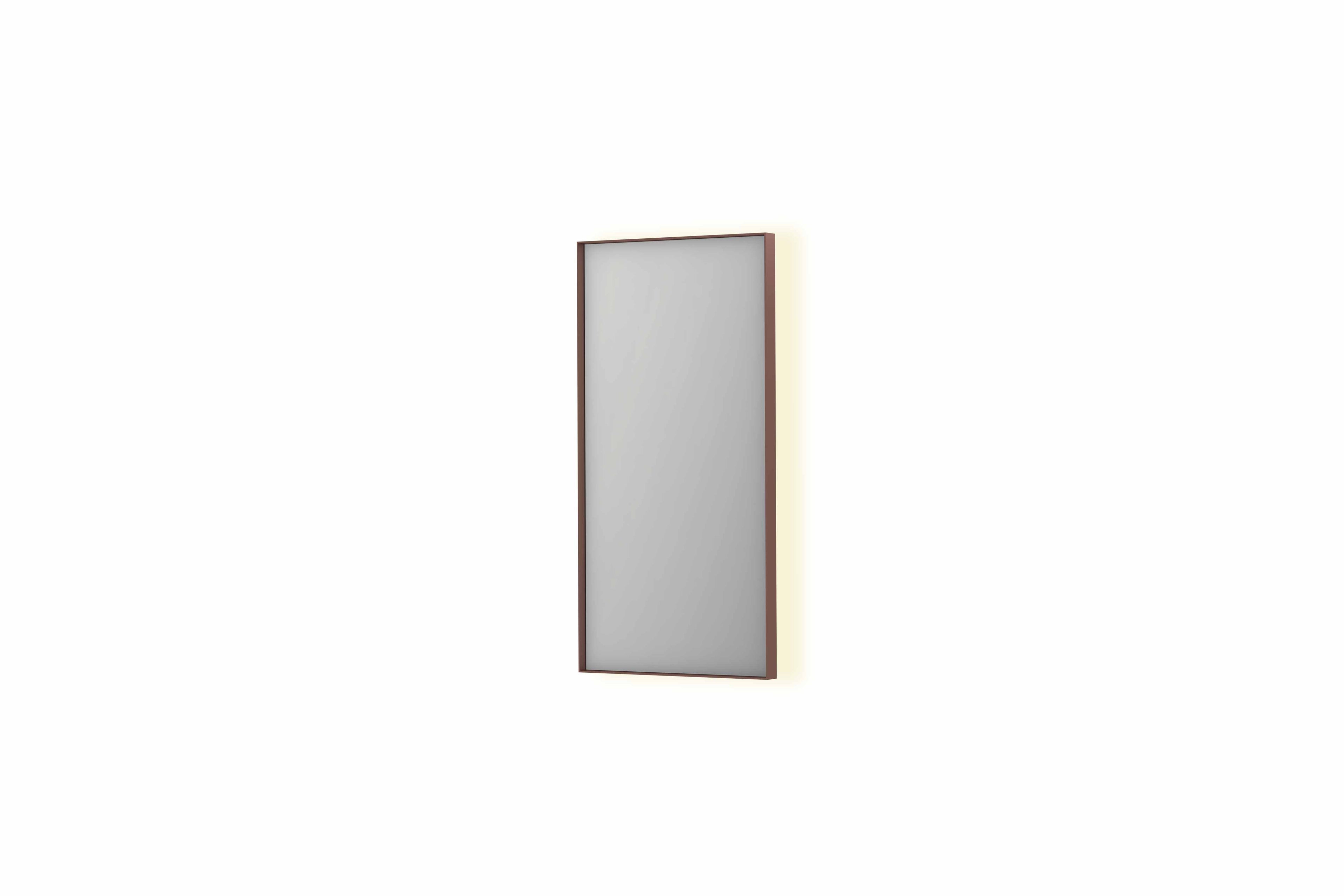 Ink SP32 spiegel in kader 40x80cm indirecte LED verlichting rondom - geborsteld koper
