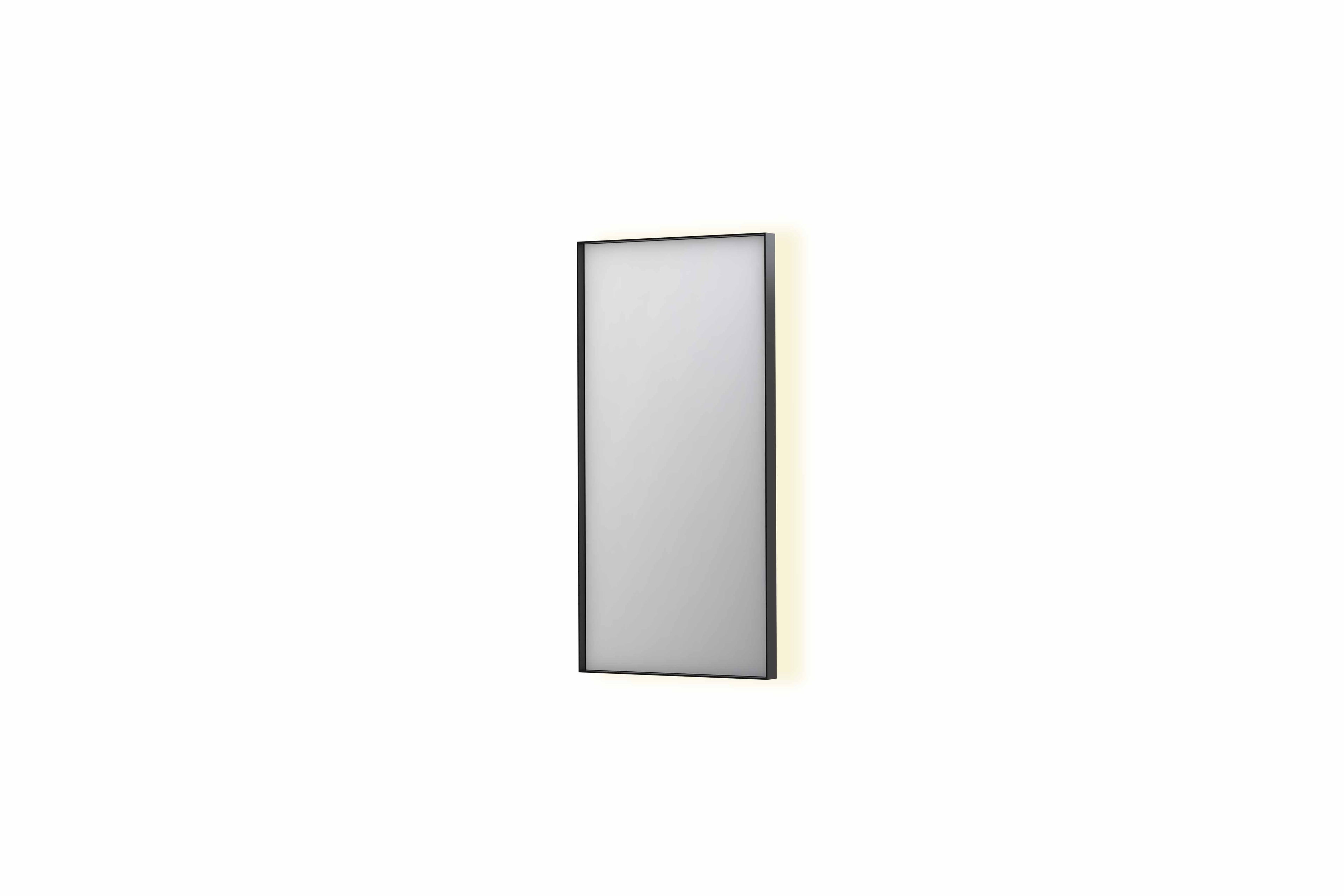 Ink SP32 spiegel in kader 40x80cm indirecte LED verlichting rondom - geborsteld metal black