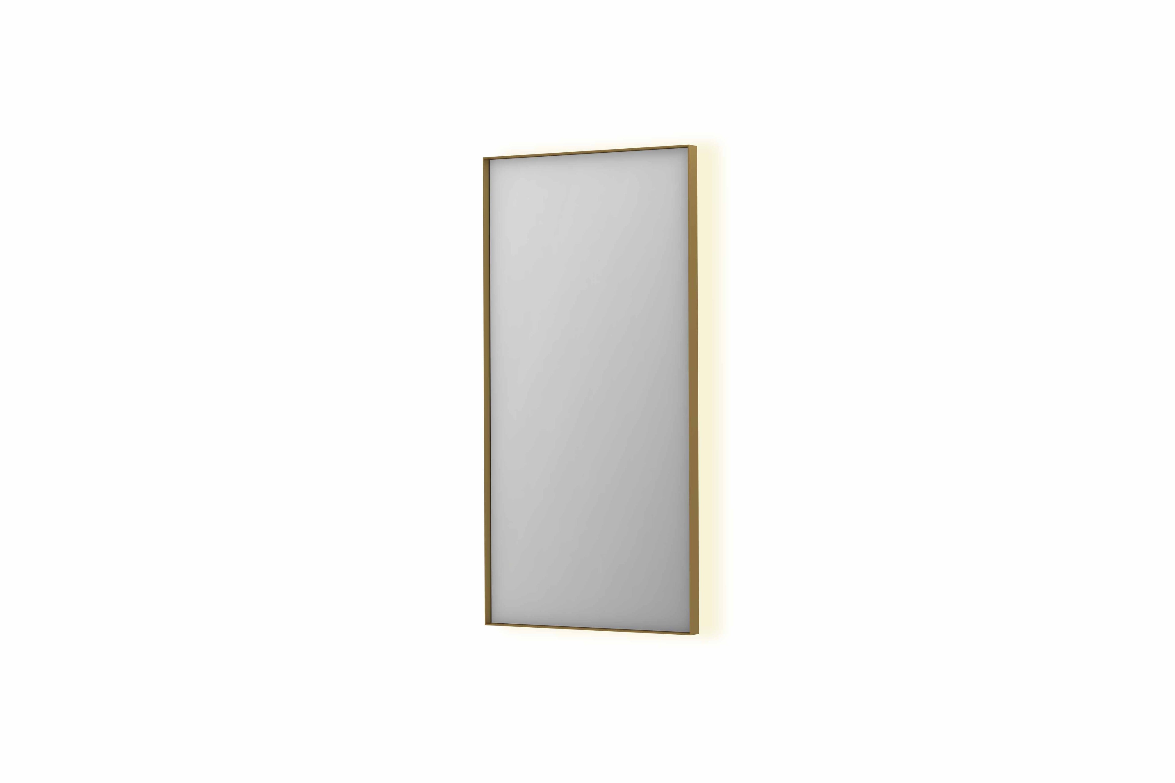 Ink SP32 spiegel in kader 50x100cm indirecte LED verlichting rondom - Geborsteld Mat Goud