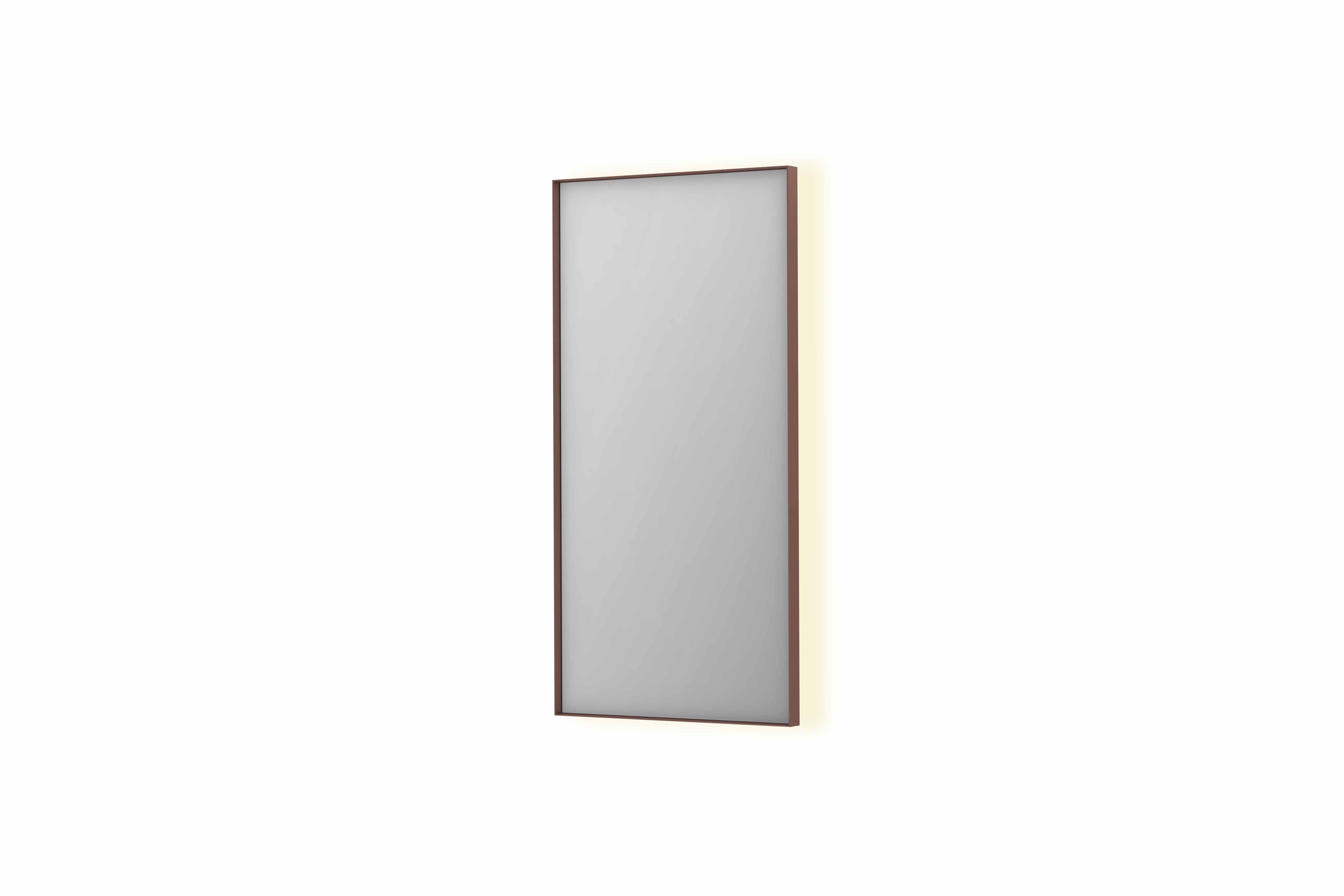 Ink SP32 spiegel in kader 50x100cm indirecte LED verlichting rondom - geborsteld koper