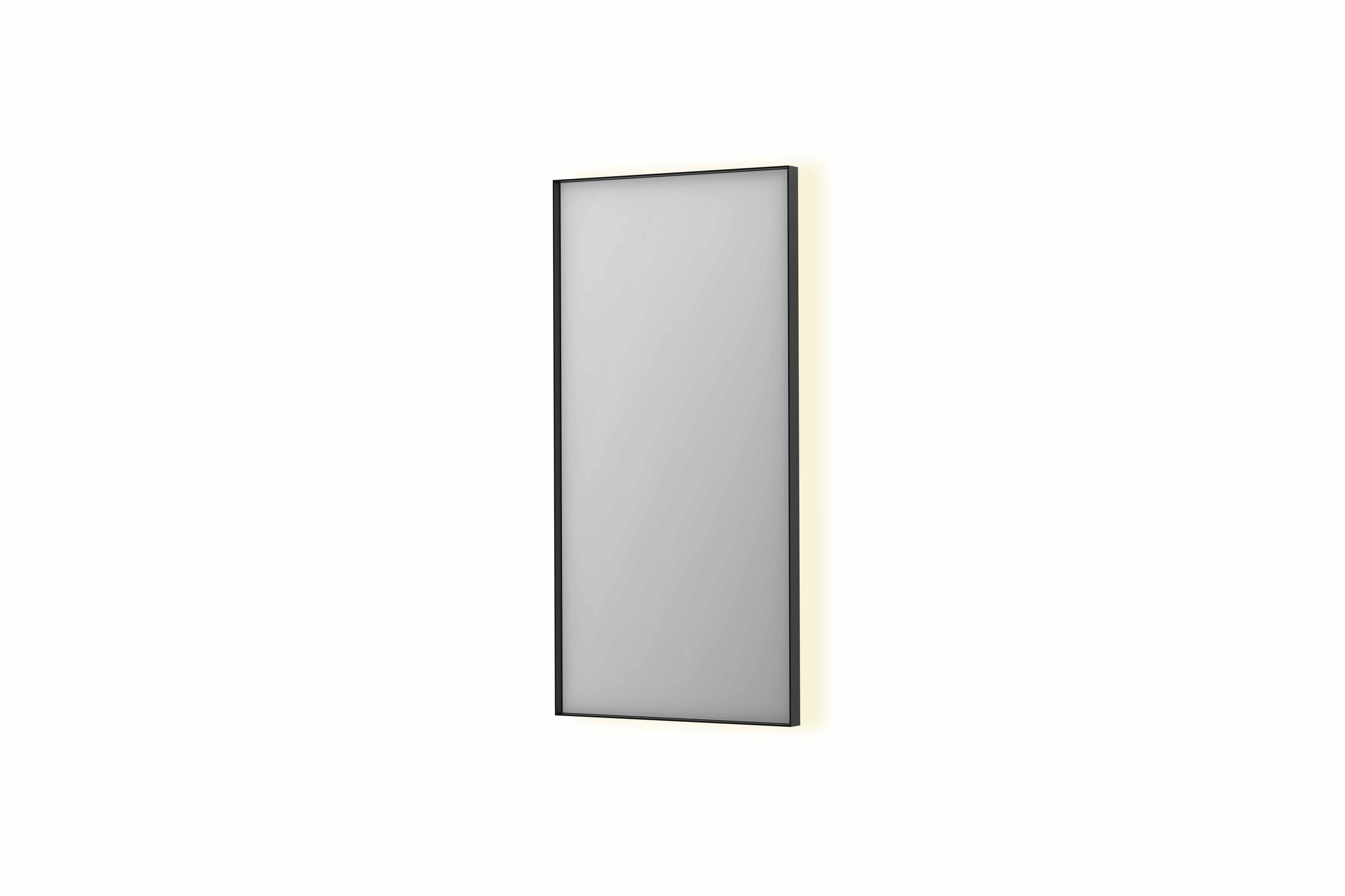Ink SP32 spiegel in kader 50x100cm indirecte LED verlichting rondom - geborsteld metal black