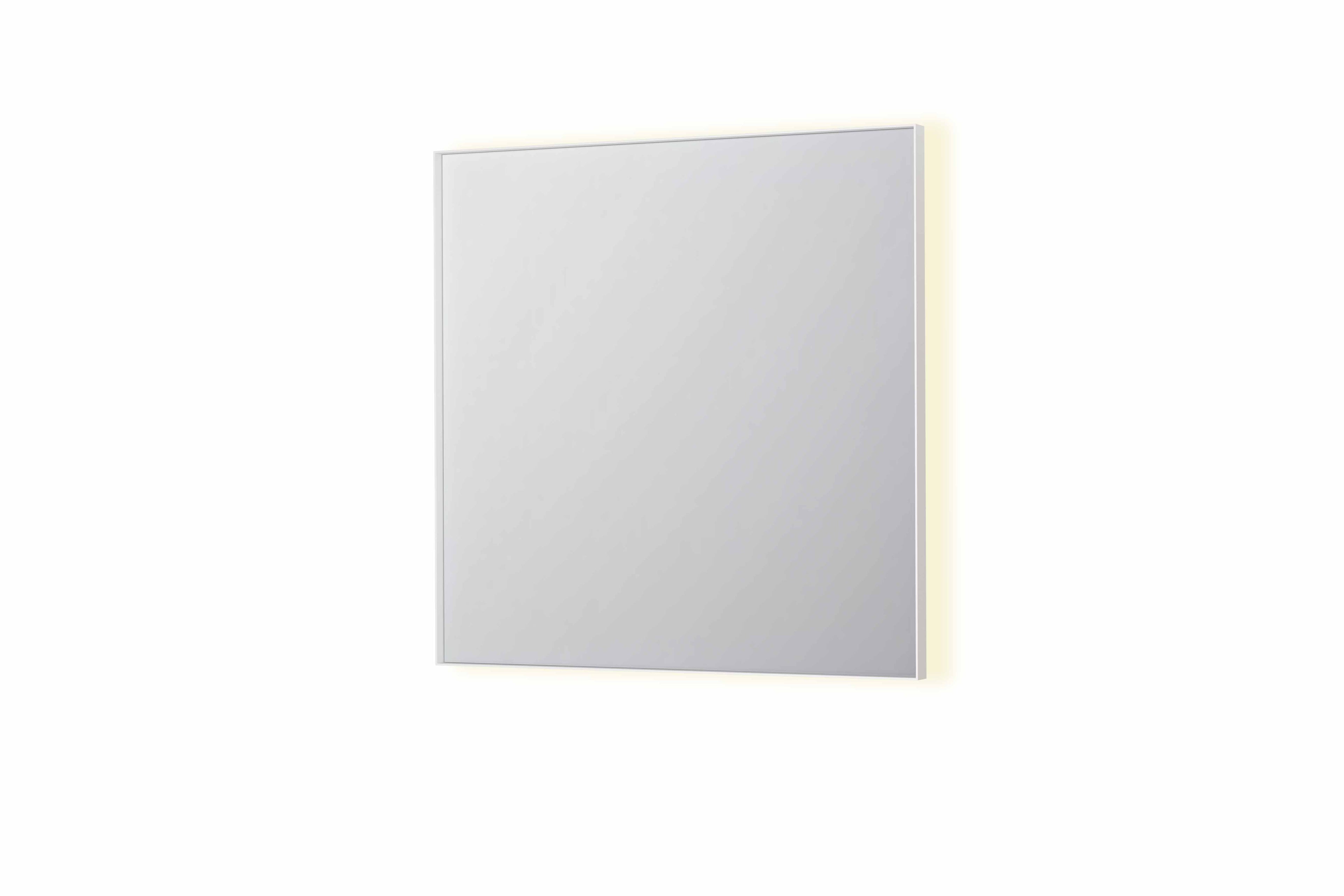 Ink SP32 spiegel in kader 80x80cm indirecte LED verlichting rondom - mat wit