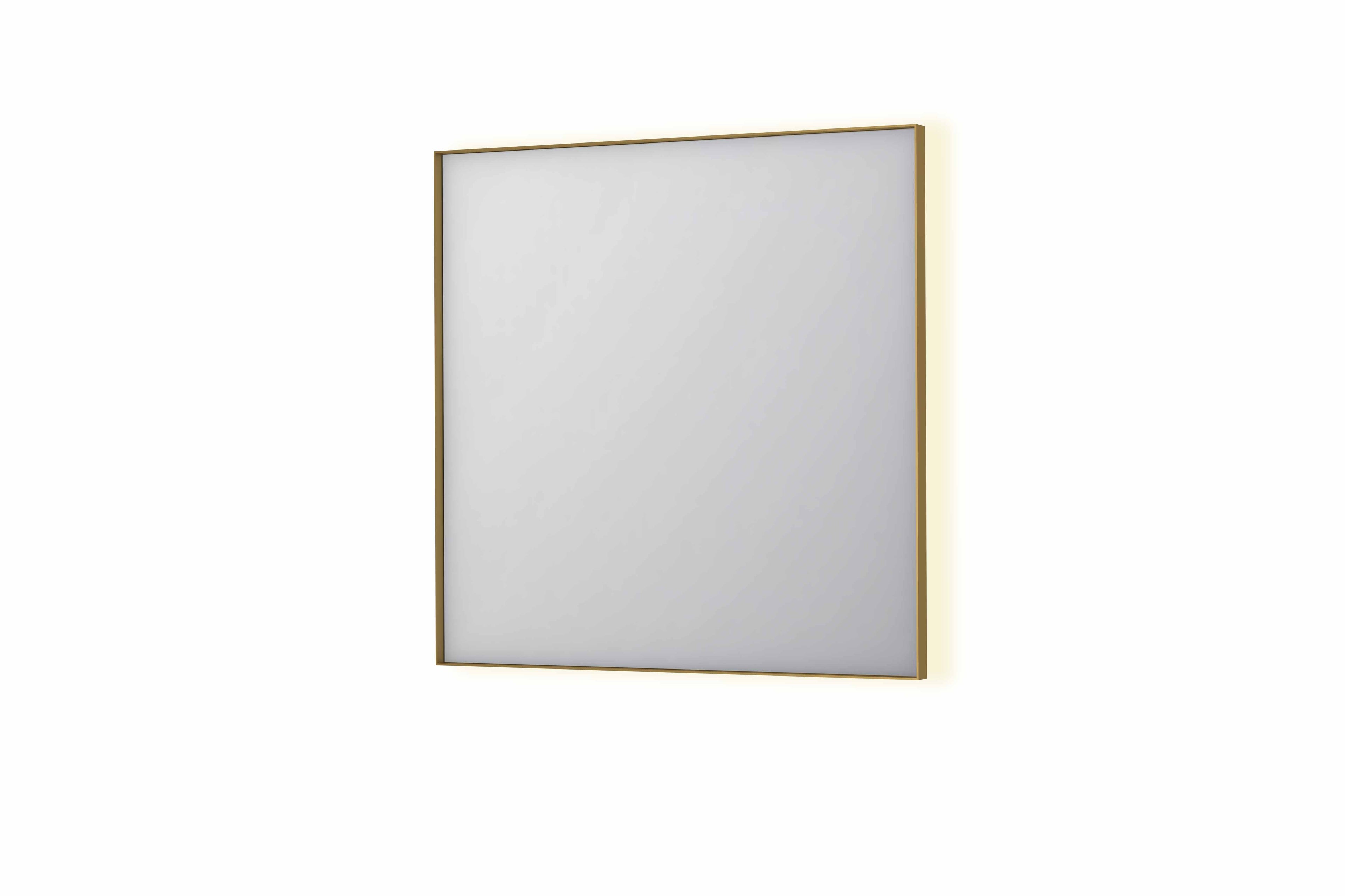 Ink SP32 spiegel in kader 80x80cm indirecte LED verlichting rondom - Geborsteld Mat Goud