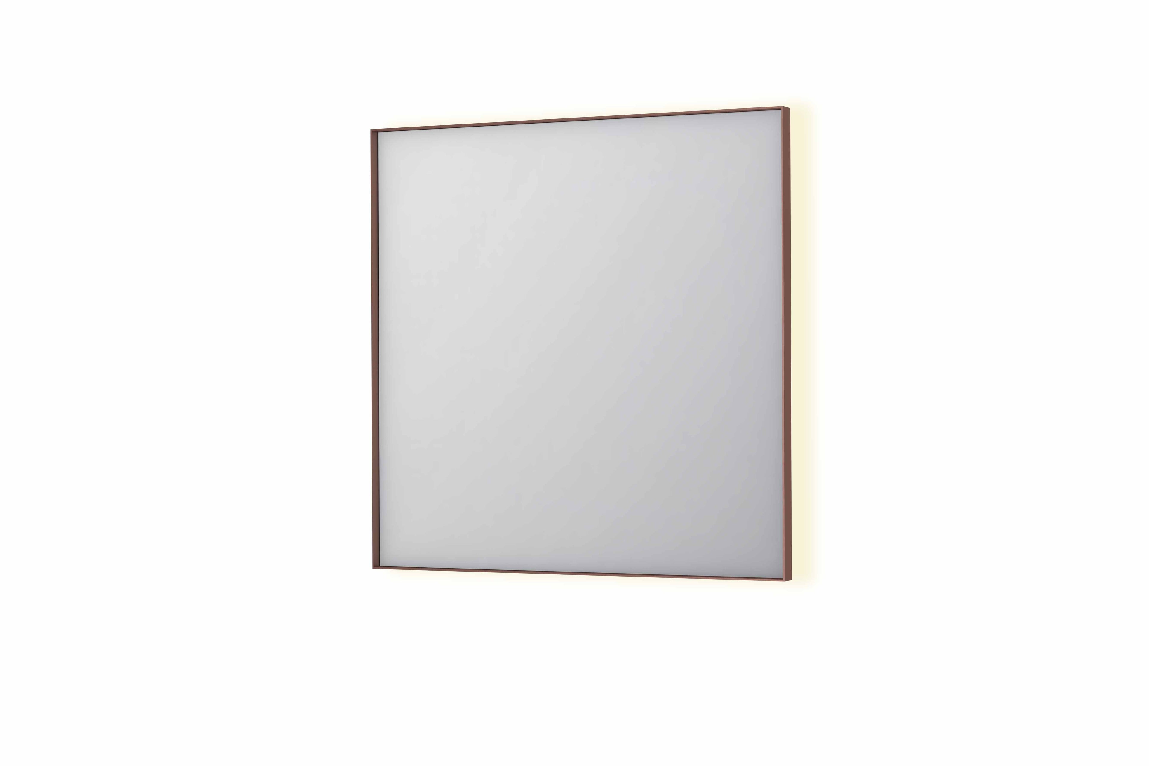 Ink SP32 spiegel in kader 80x80cm indirecte LED verlichting rondom - geborsteld koper
