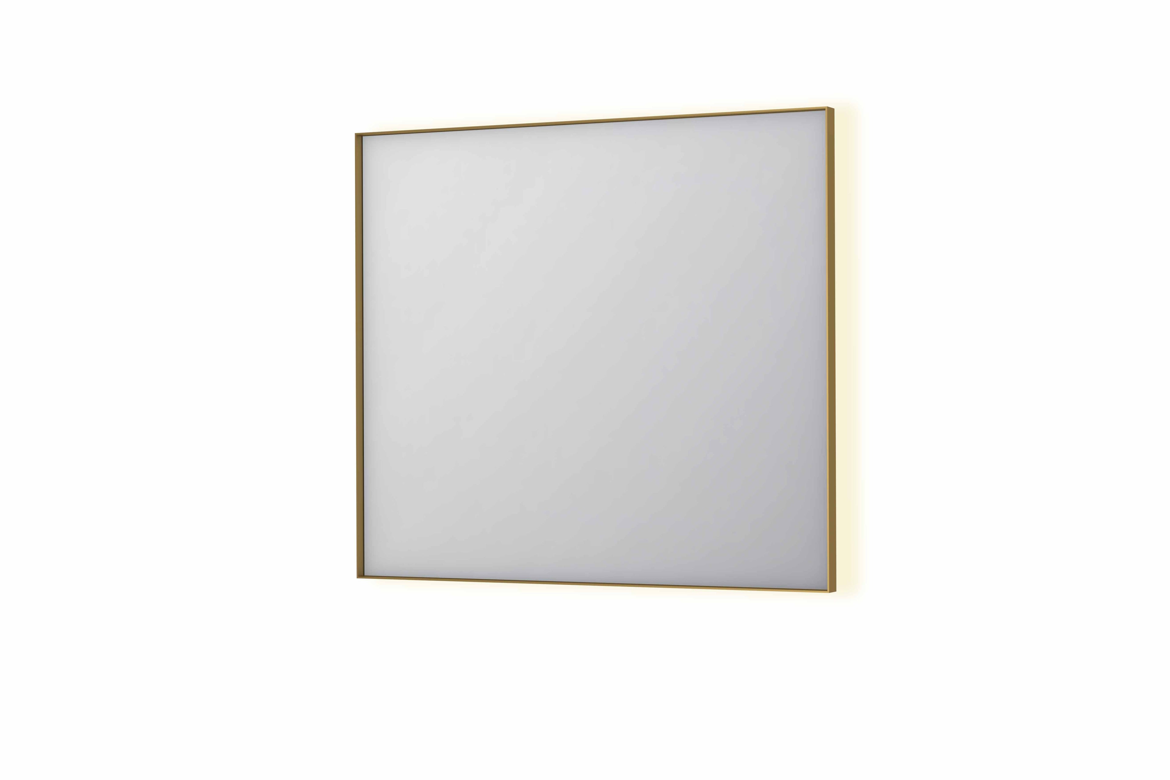 Ink SP32 spiegel in kader 90x80cm indirecte LED verlichting rondom - Geborsteld Mat Goud