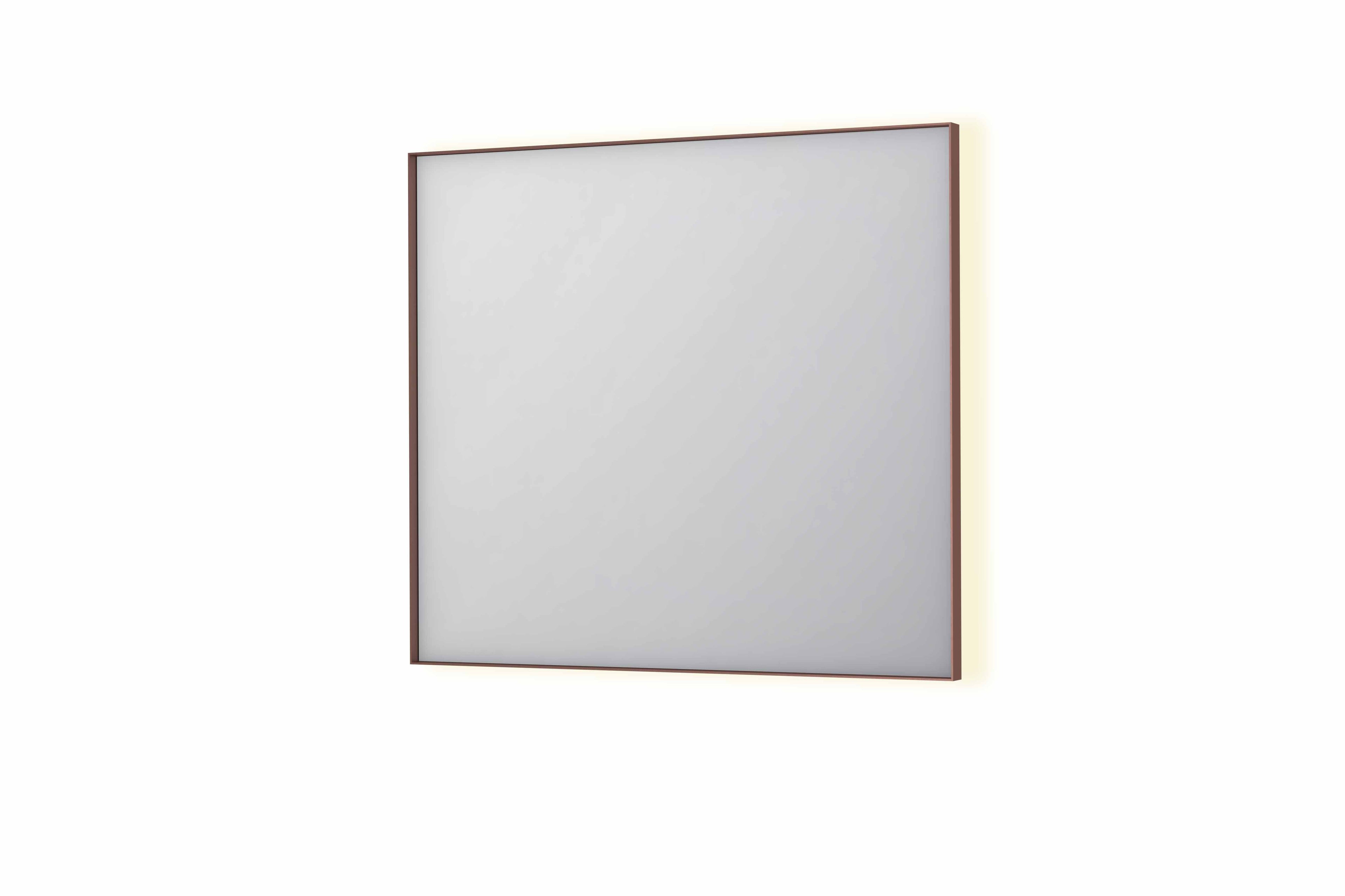 Ink SP32 spiegel in kader 90x80cm - indirecte LED verlichting rondom - geborsteld koper