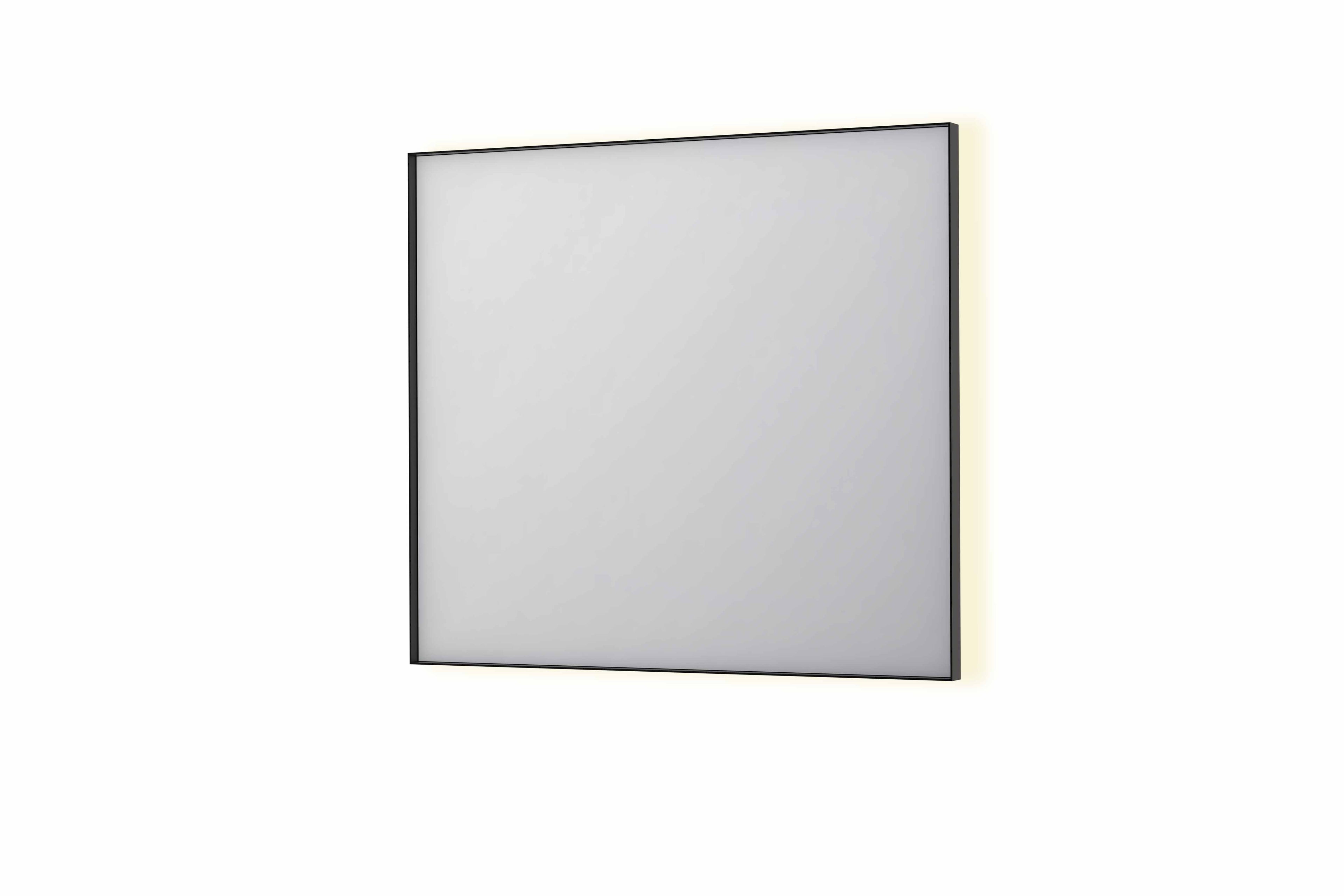 Ink SP32 spiegel in kader 90x80cm - indirecte LED verlichting rondom - geborsteld metal black