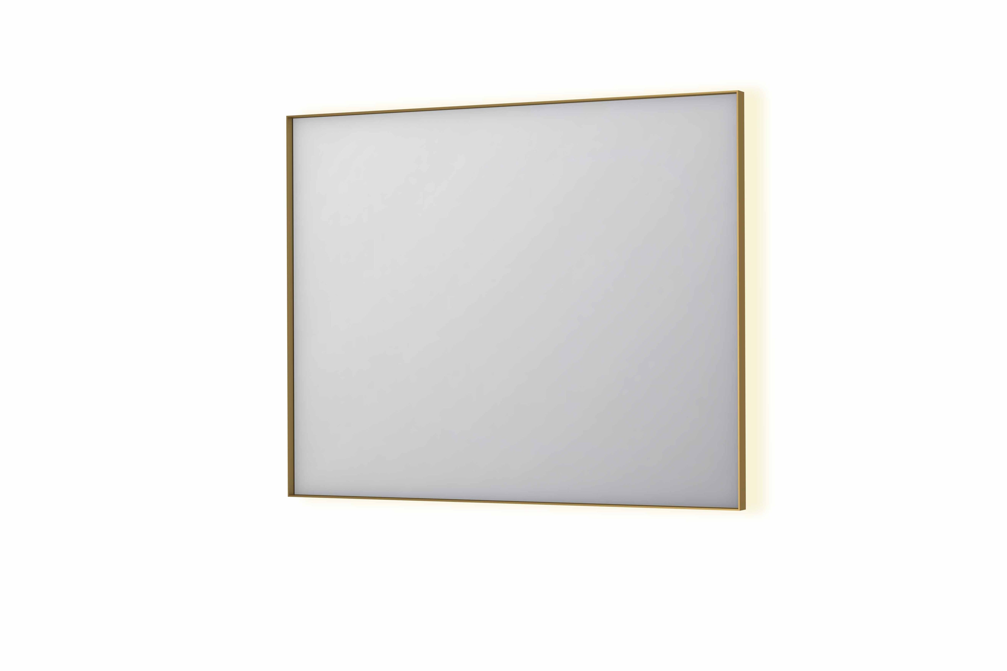 Ink SP32 spiegel in kader 100x80cm indirecte LED verlichting rondom - Geborsteld Mat Goud