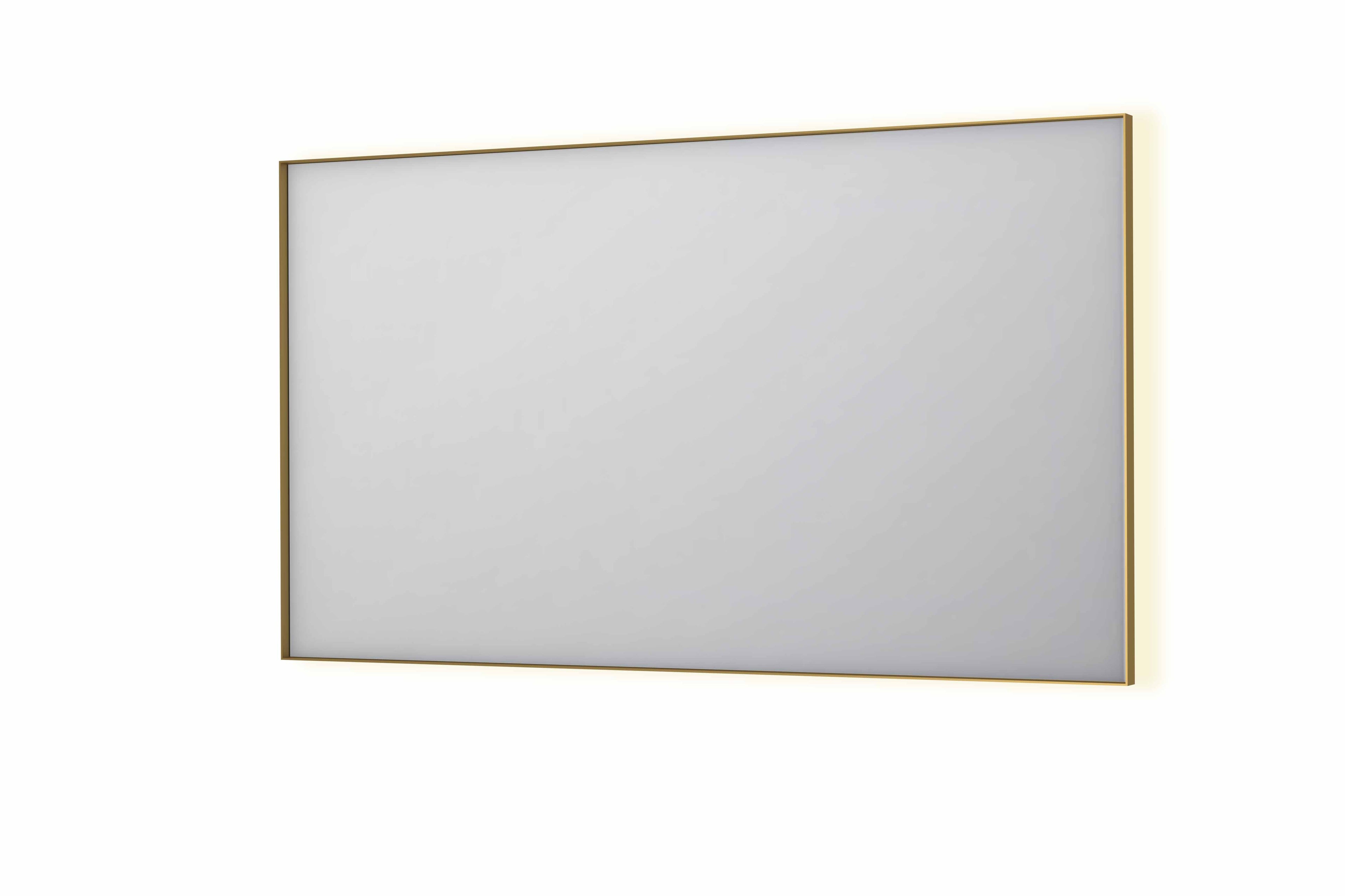 Ink SP32 spiegel in kader 140x80cm indirecte LED verlichting rondom - Geborsteld Mat Goud