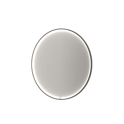 Ink SP33 spiegel rond in kader 120cm directe & indirecte LED - geborsteld metal black