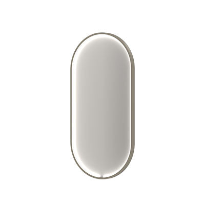 Ink SP34 spiegel ovaal in kader 50x100cm directe en indirecte LED - geborsteld rvs