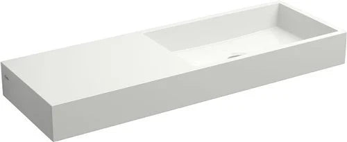 Clou Mini Wash Me fontein 56cm, zonder kraangat - links - mineraalmarmer -  CL/03.08138