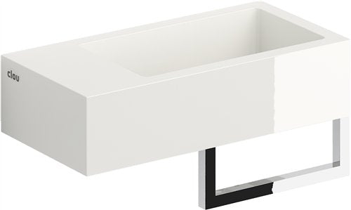 Clou Flush 3 toiletfontein links met voorbewerkt kraangat mineraalmarmer met handdoekhouder - CL/03.08032.02