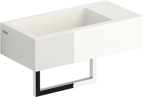 Clou Flush 3 toiletfontein rechts met voorbewerkt kraangat mineraalmarmer met handdoekhouder