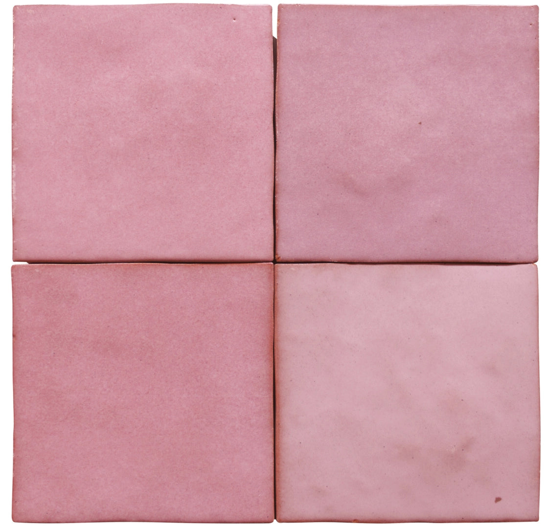 Cevica, Zelij - CEM10 - Rosa, Brillo, 10x10cm, 10.00mm
