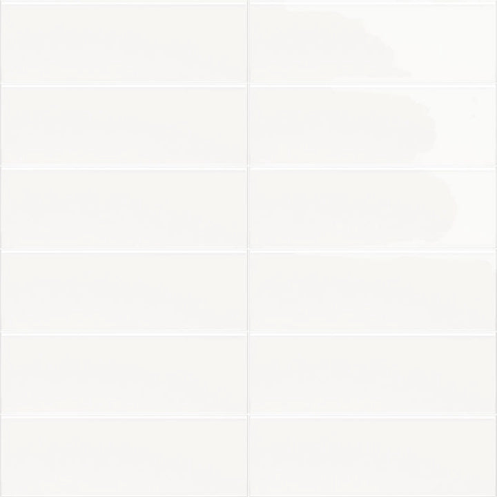 Mainzu, Solid White - Blanco , Liso Brillo, 10x30cm, 6.00mm