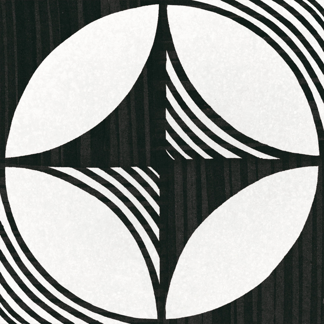 Equipe Ceramicas, Caprice Deco - 22123---Compass-B&w,-Matt,-20x20cm,-9.00mm,-Rett.