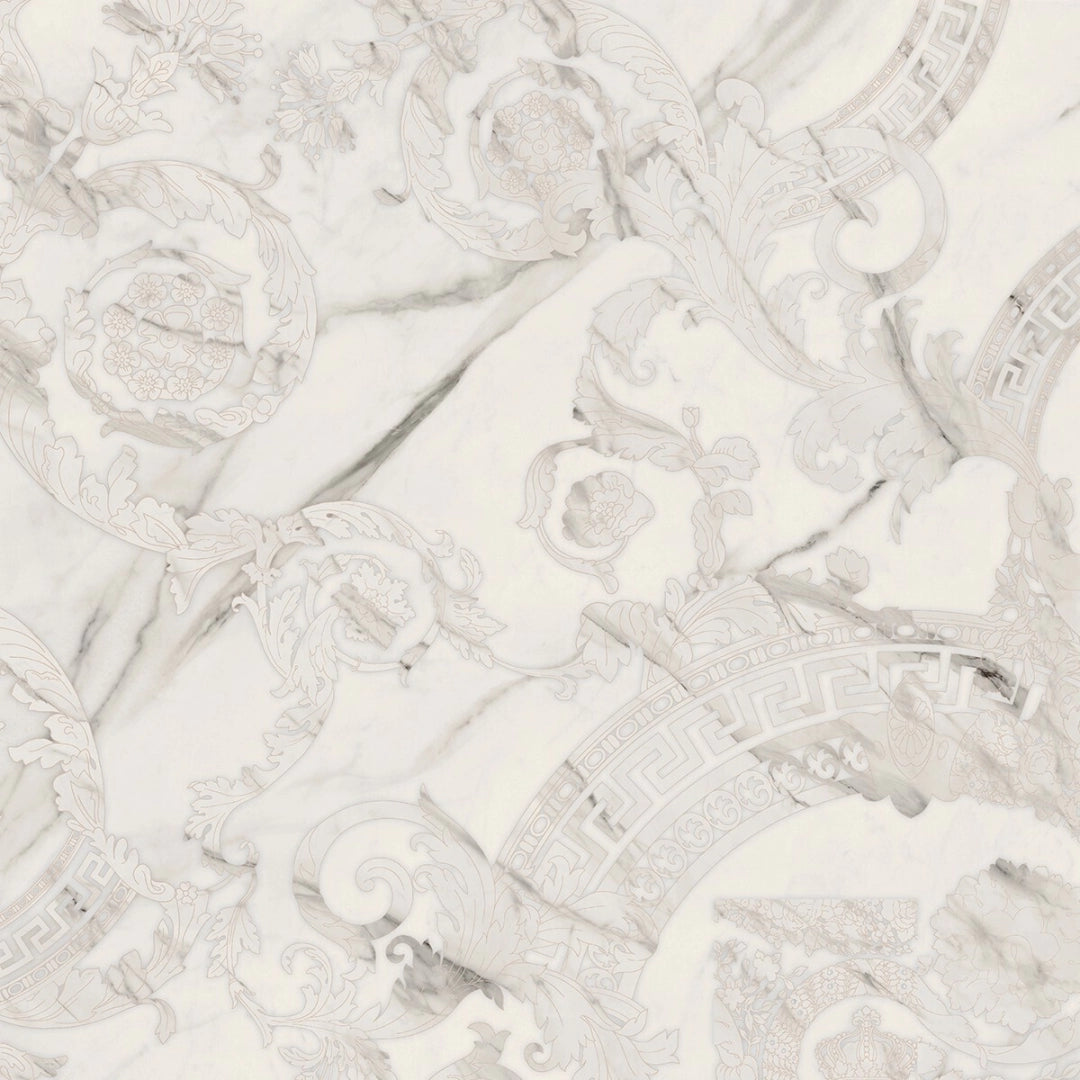 Versace Tiles, Maximvs - G67560 - Statuario White Megabarocco, Lux, 120x120cm, 10.00mm, Rett.