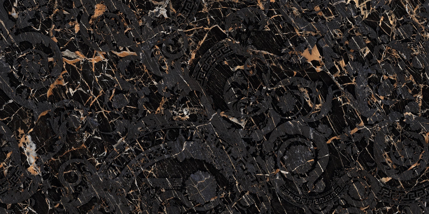 Versace Tiles, Maximvs - G0067764 - Black & Gold Megabarocco, Lux, 40x120cm, 6.00mm, Rett.