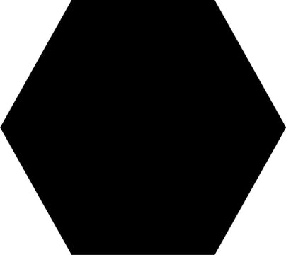 Geotiles, Solid - Black, Natural, 25.8x29cm, 10.00mm