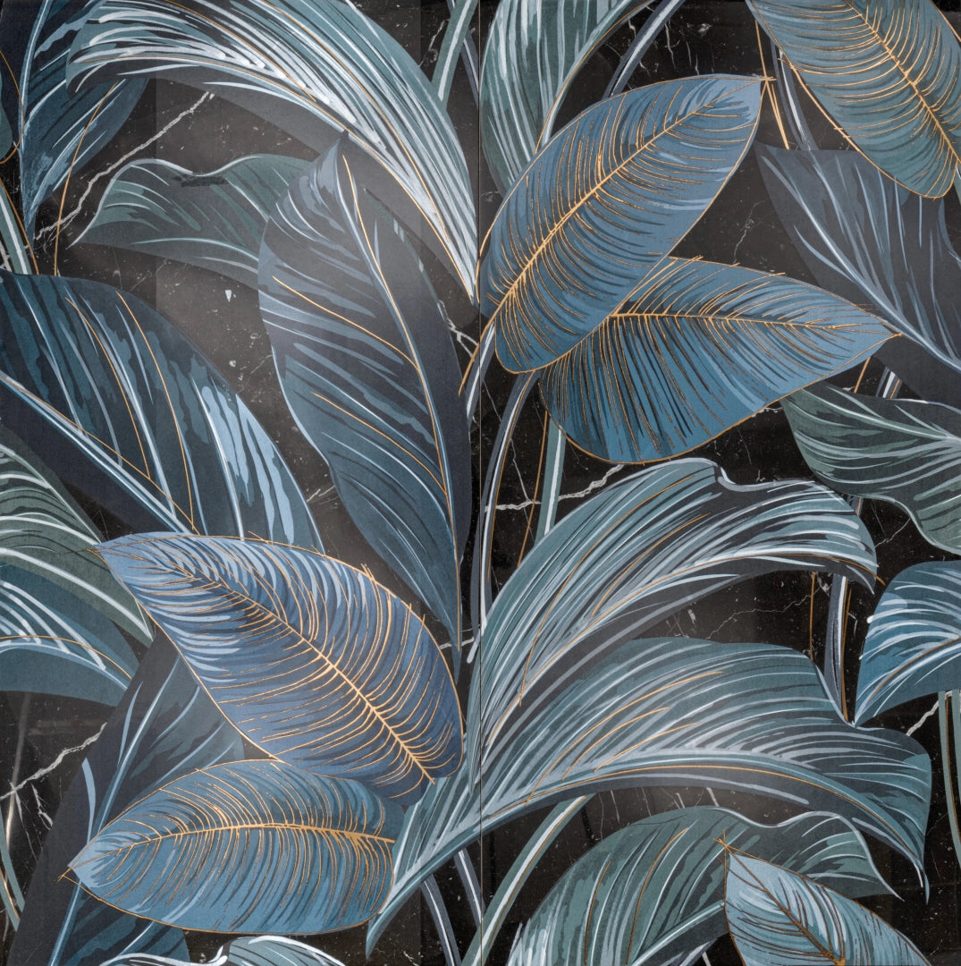 Serenissima Ceramiche, Showall - 1069820 - Wall06 Black Leaf, Naturale, 120x120cm, 9.50mm, Rett.