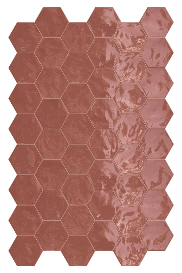 Terratinta Ceramiche, Hexa - TTHXW06G - Cherry Pie, Glossy, 15x17.3cm, 10.00mm