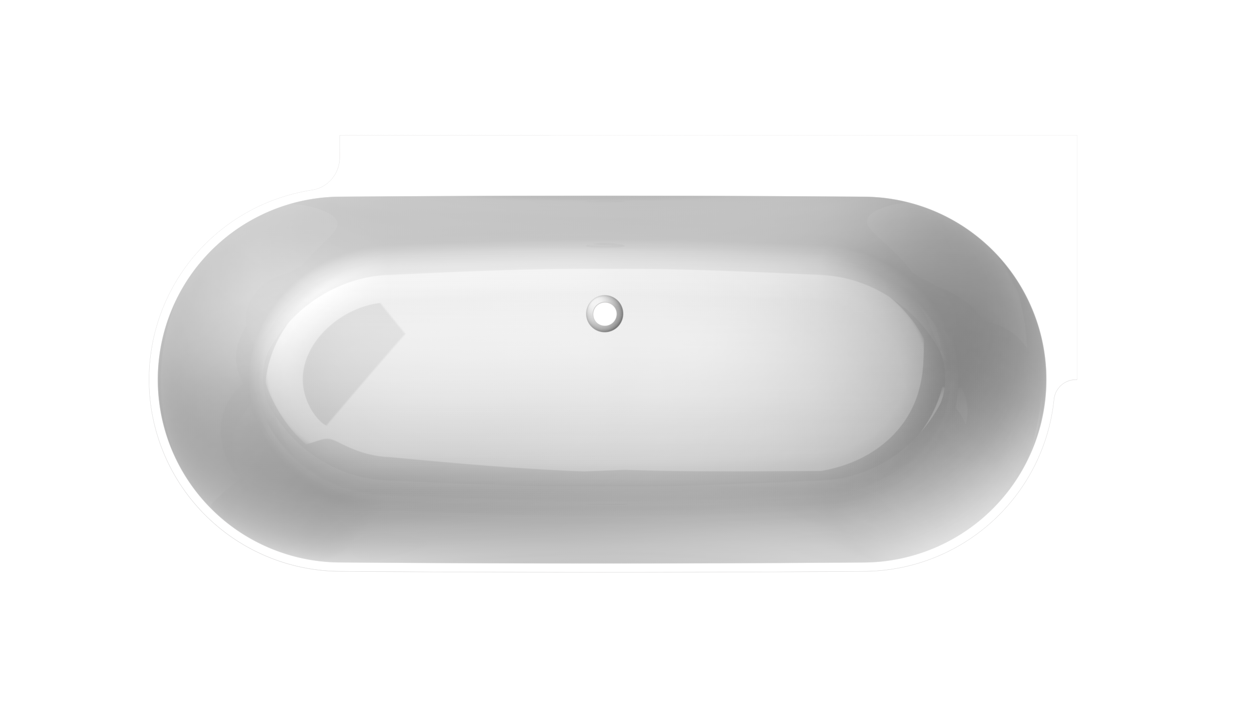 Arcqua - Havana back to wall ligbad 170x80 glans wit links