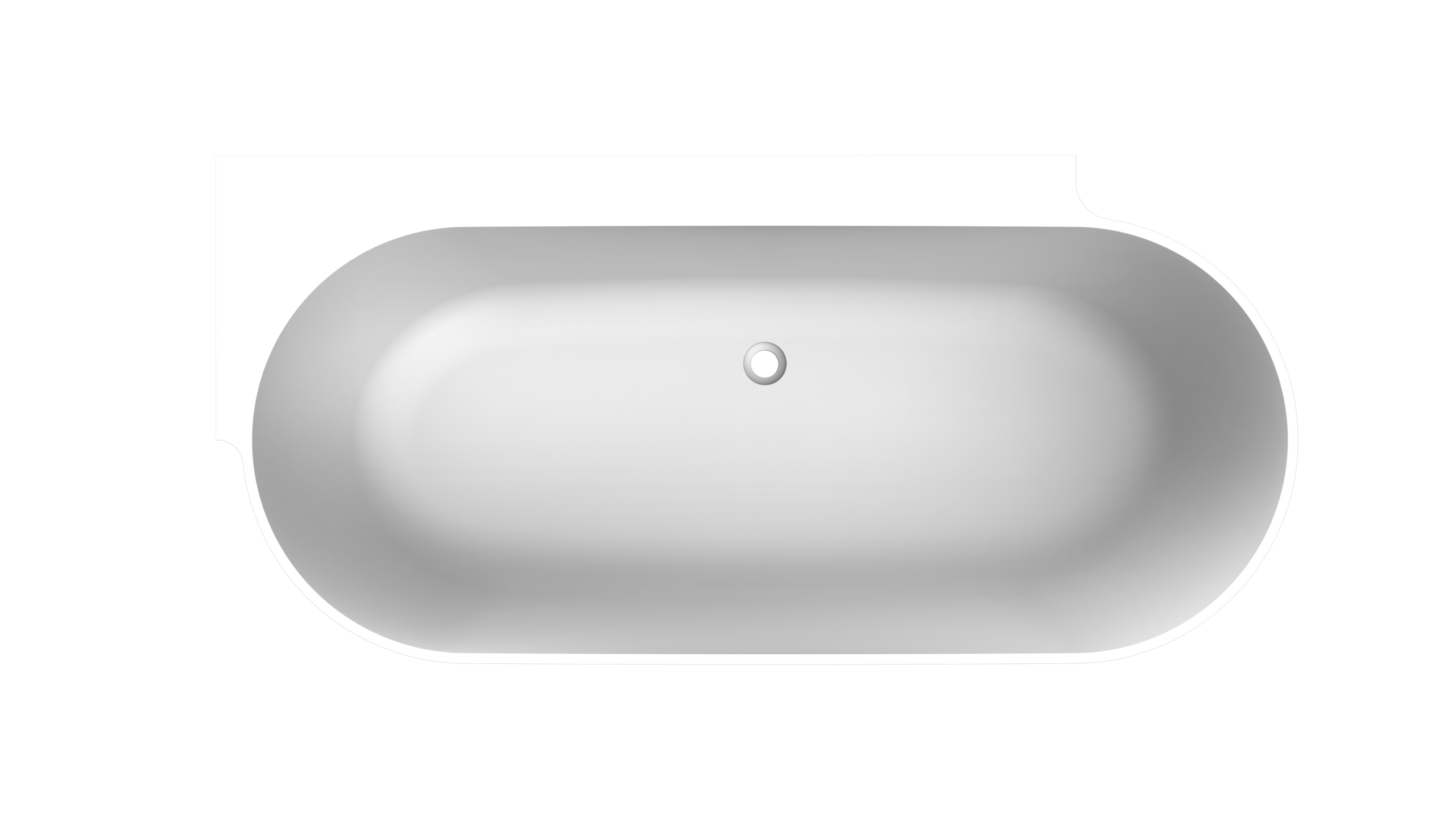 Arcqua - Havana back to wall ligbad 170x80 mat wit