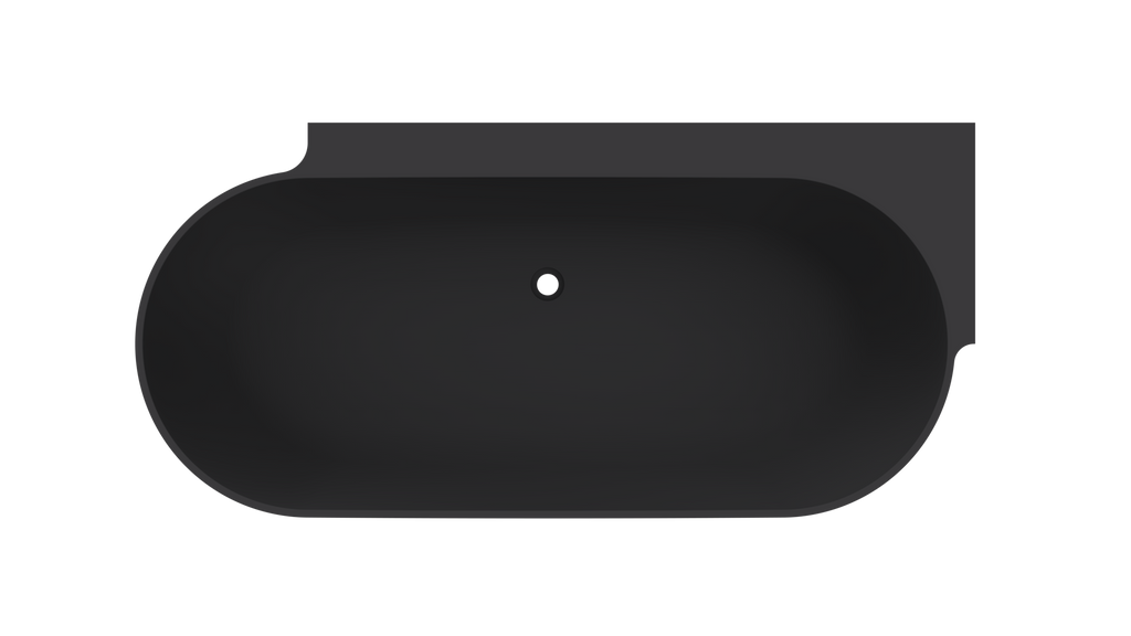 Arcqua - Havana back to wall ligbad 170x80 mat zwart links