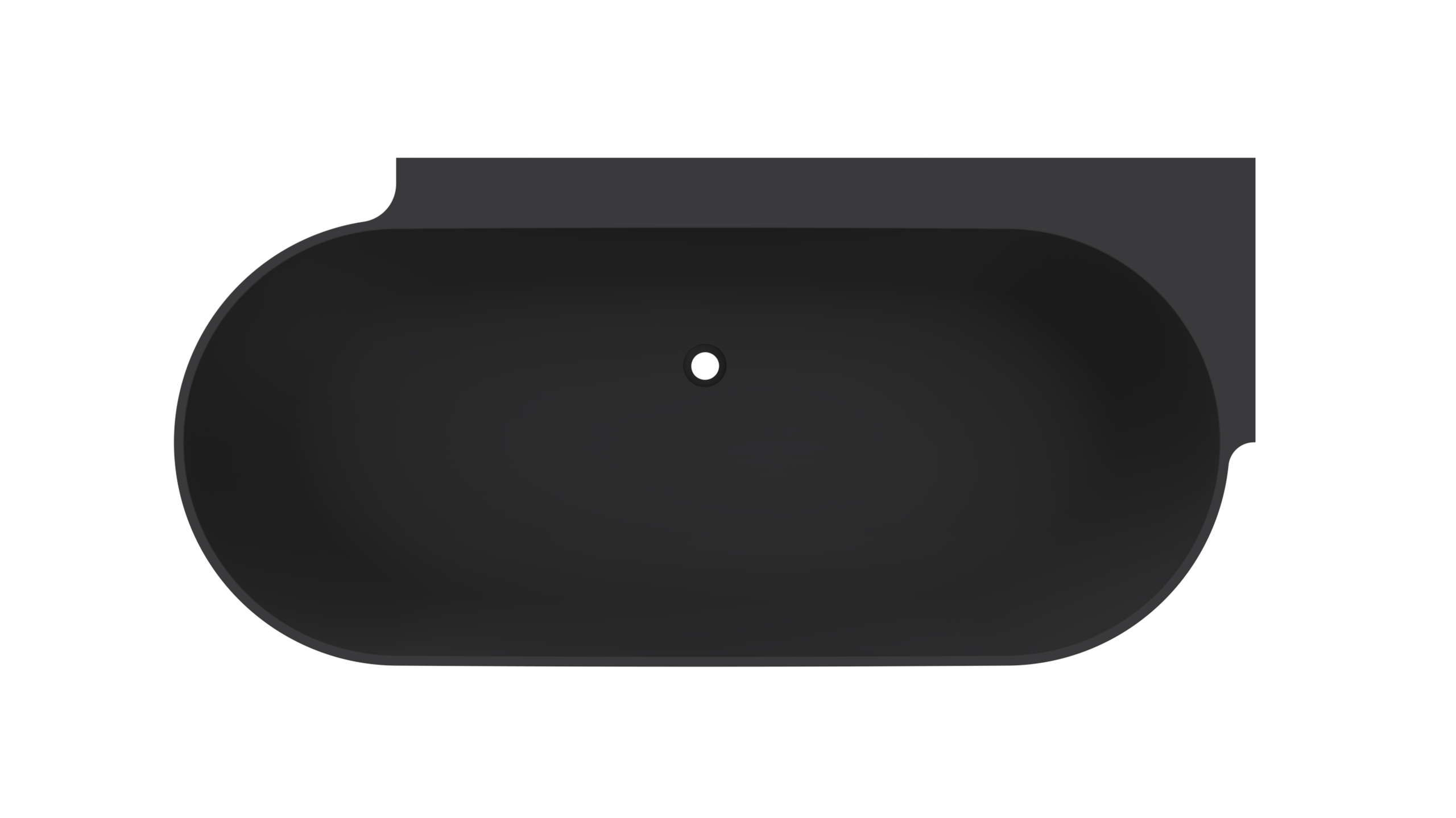 Arcqua - Havana back to wall ligbad 170x80 mat zwart links