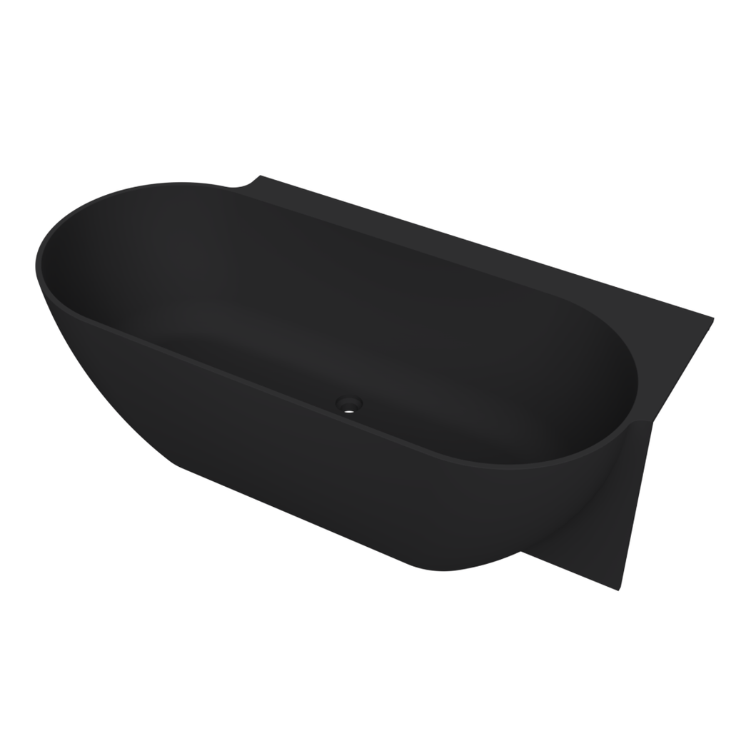 Arcqua - Havana back to wall ligbad 170x80 mat zwart links