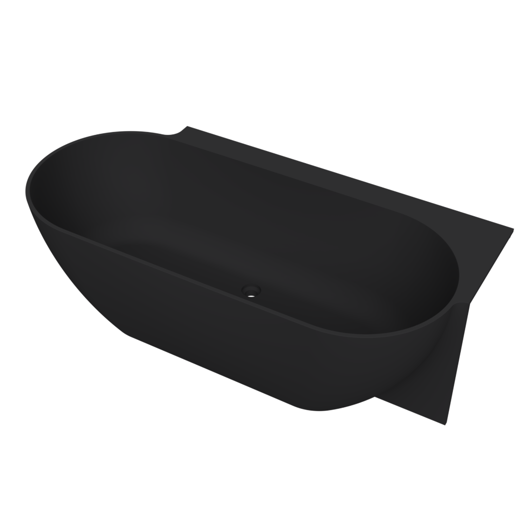 Arcqua - Havana back to wall ligbad 170x80 mat zwart links