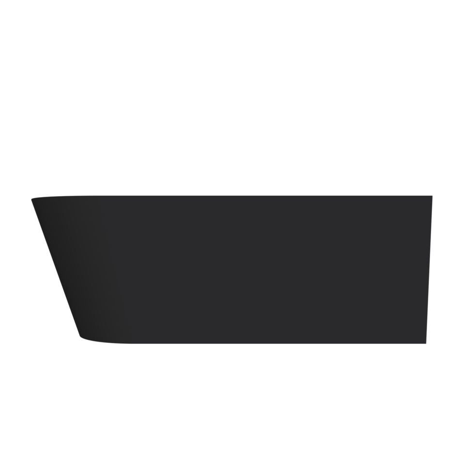 Arcqua - Pinto back to wall ligbad 170x73 mat zwart rechts