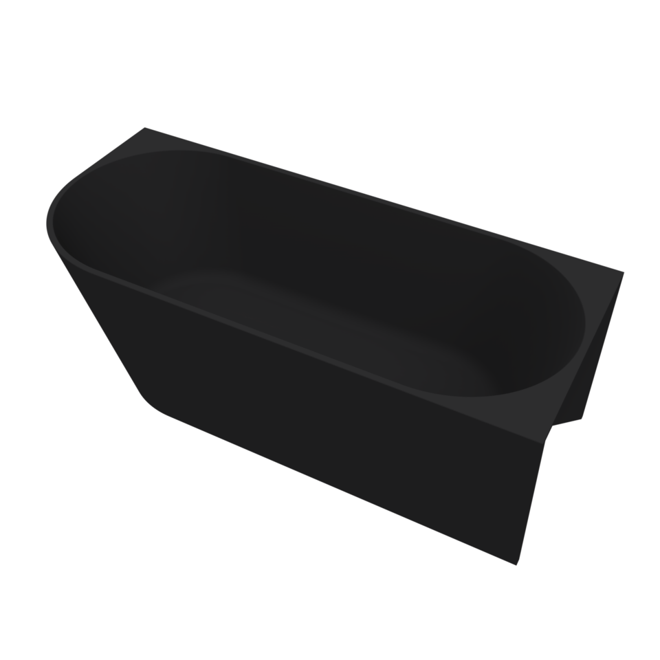 Arcqua - Pinto back to wall ligbad 160x70 mat zwart rechts