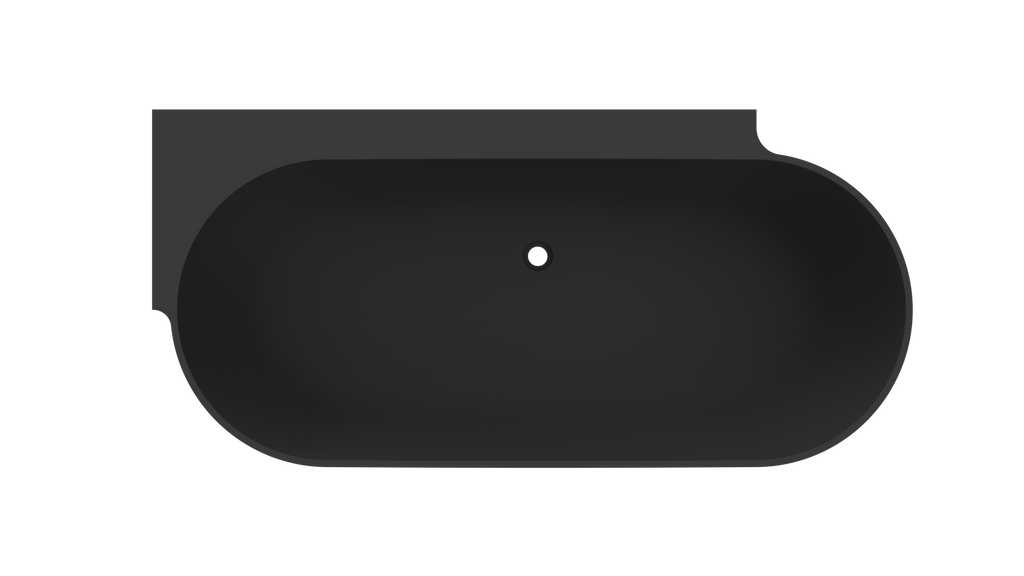 Arcqua - Havana back to wall ligbad 170x80 mat zwart