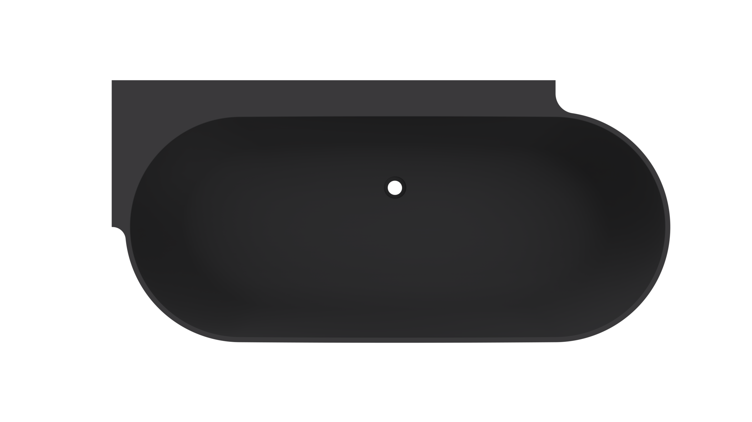 Arcqua - Havana back to wall ligbad 170x80 mat zwart
