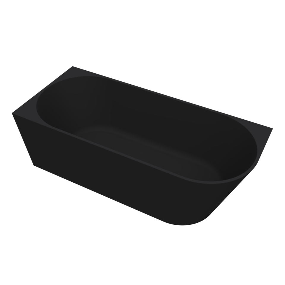 Arcqua - Pinto back to wall ligbad 180x80 mat zwart links