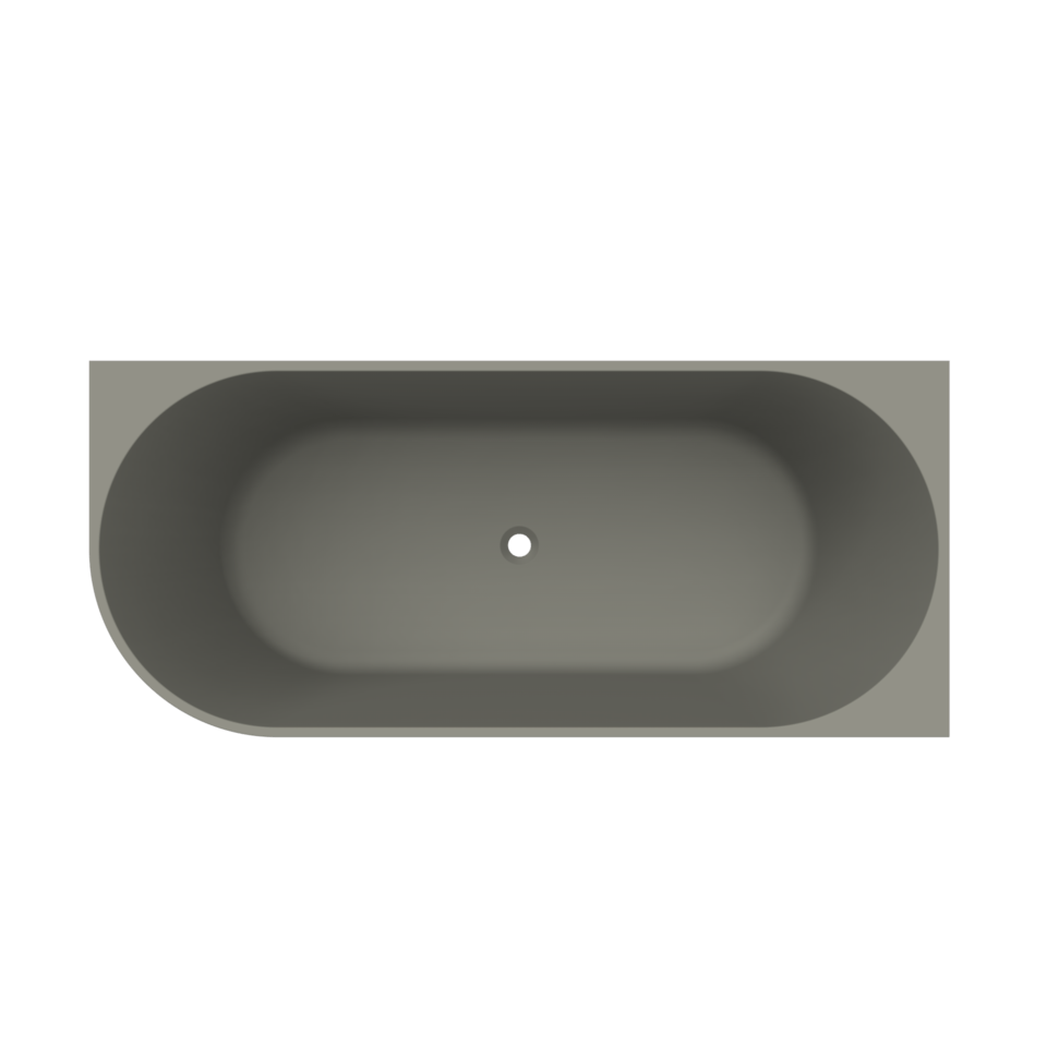 Arcqua - Pinto back to wall ligbad 180x80 mat beton rechts