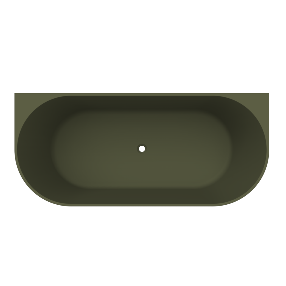 Arcqua - Pinto back to wall ligbad 170x73 mat groen