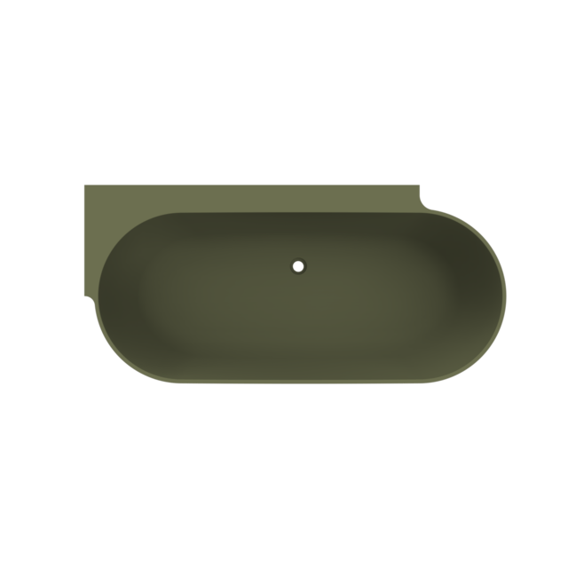 Arcqua - Havana back to wall ligbad 170x80 mat groen