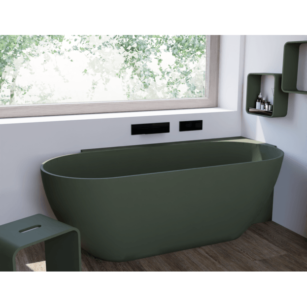 Arcqua - Havana back to wall ligbad 170x80 mat groen links